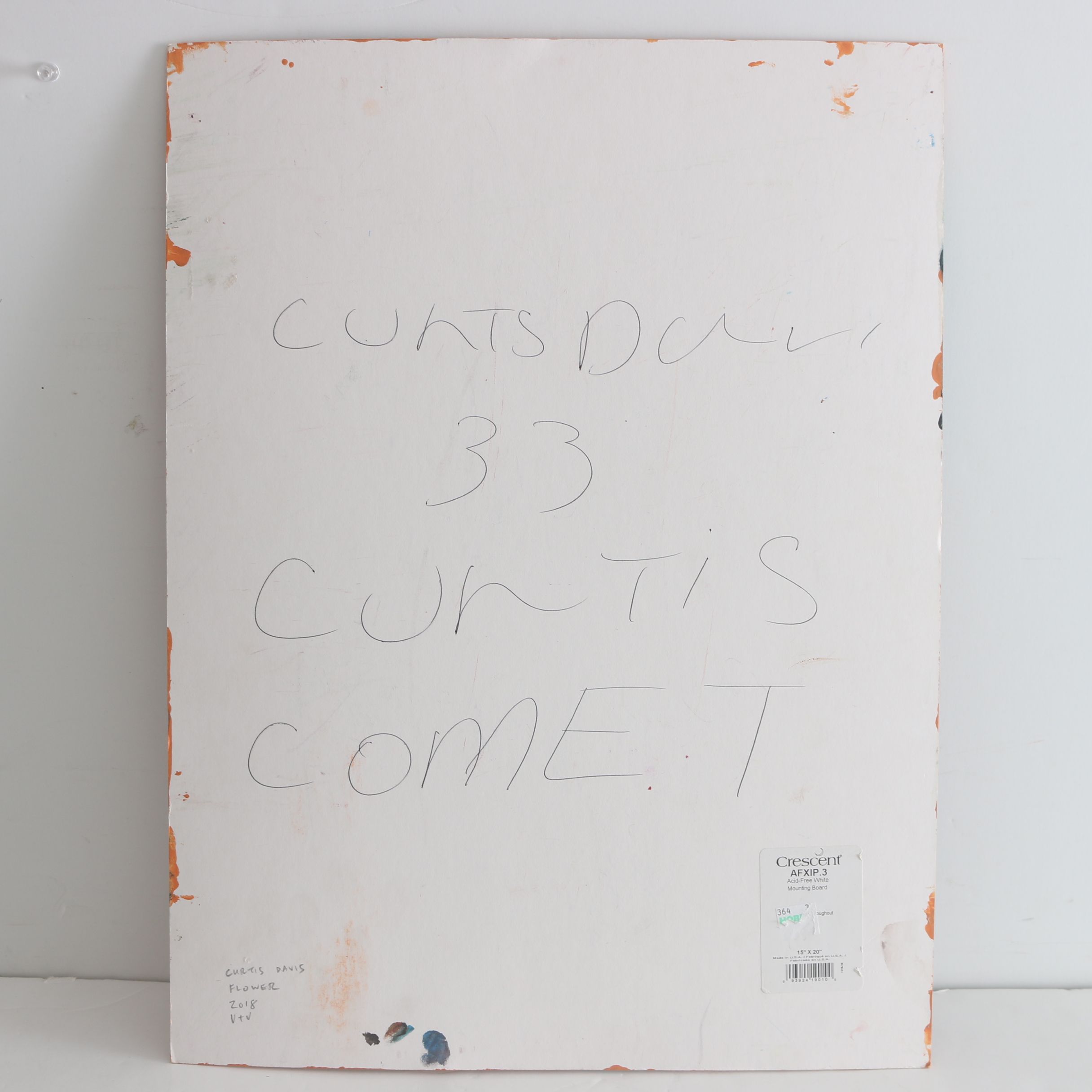 Curtis Davis 2018 Acrylic Painting on Mat Board "Flower"