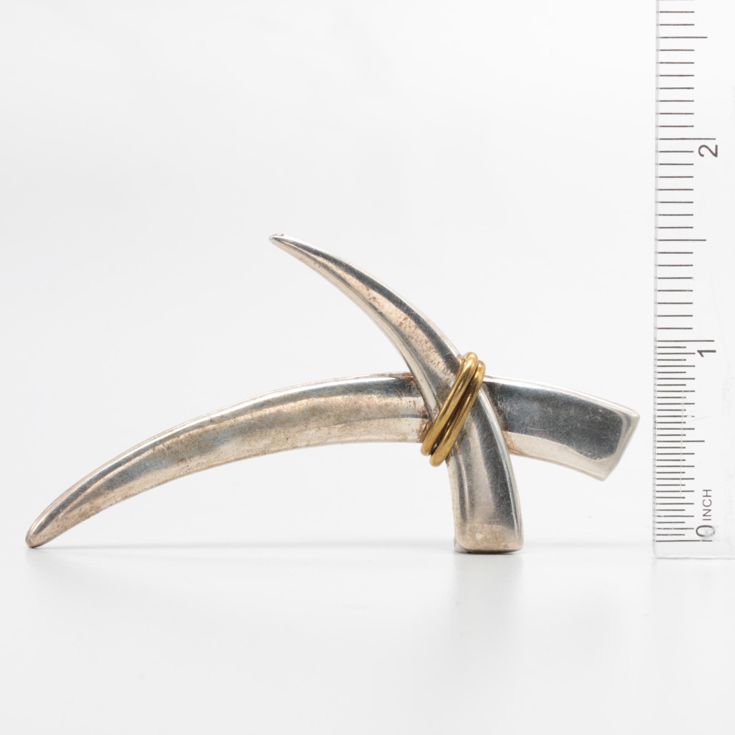 Mexican Made Sterling Silver Brooches, Pendant and Earrings