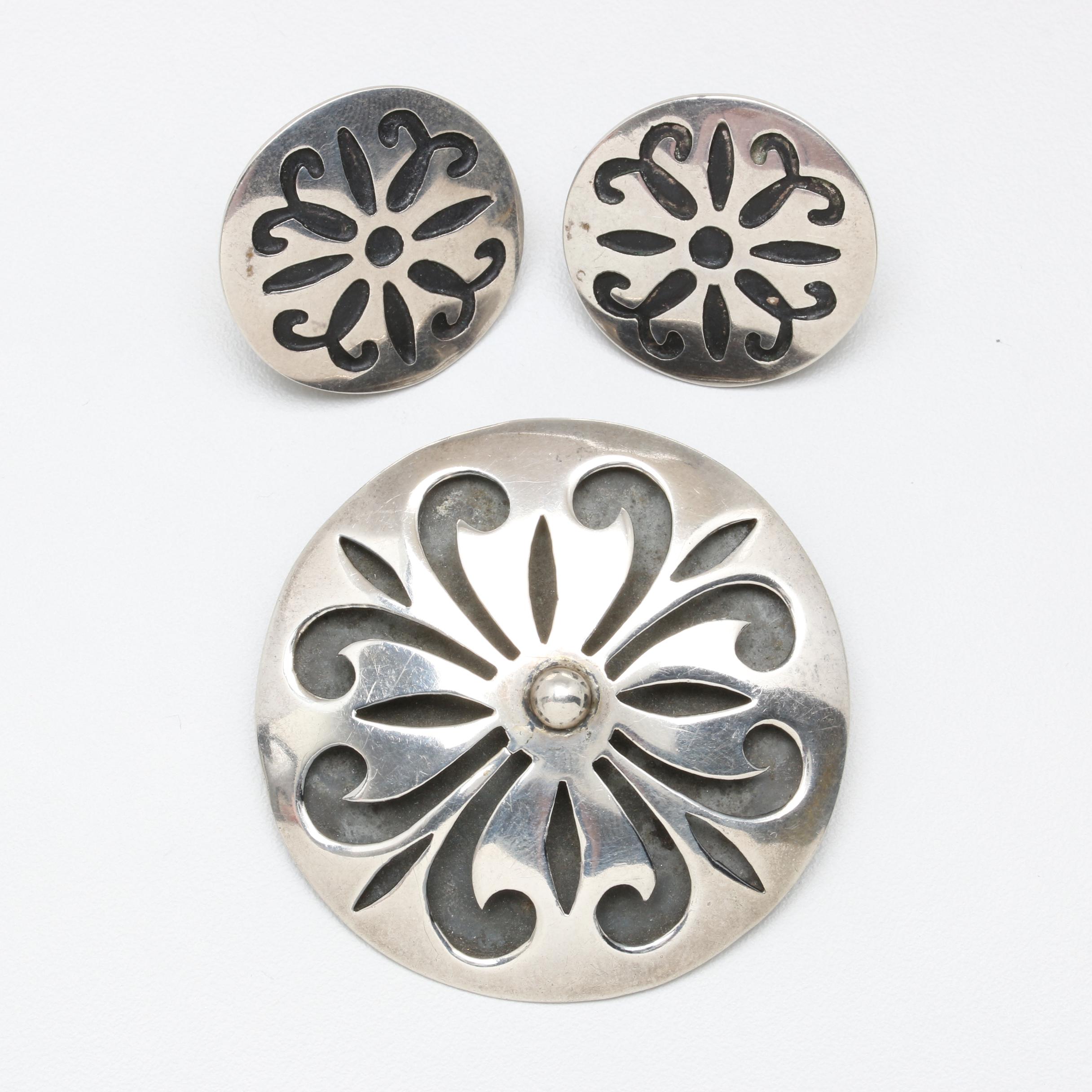 Taxco Mexican Sterling Silver Demi Parure