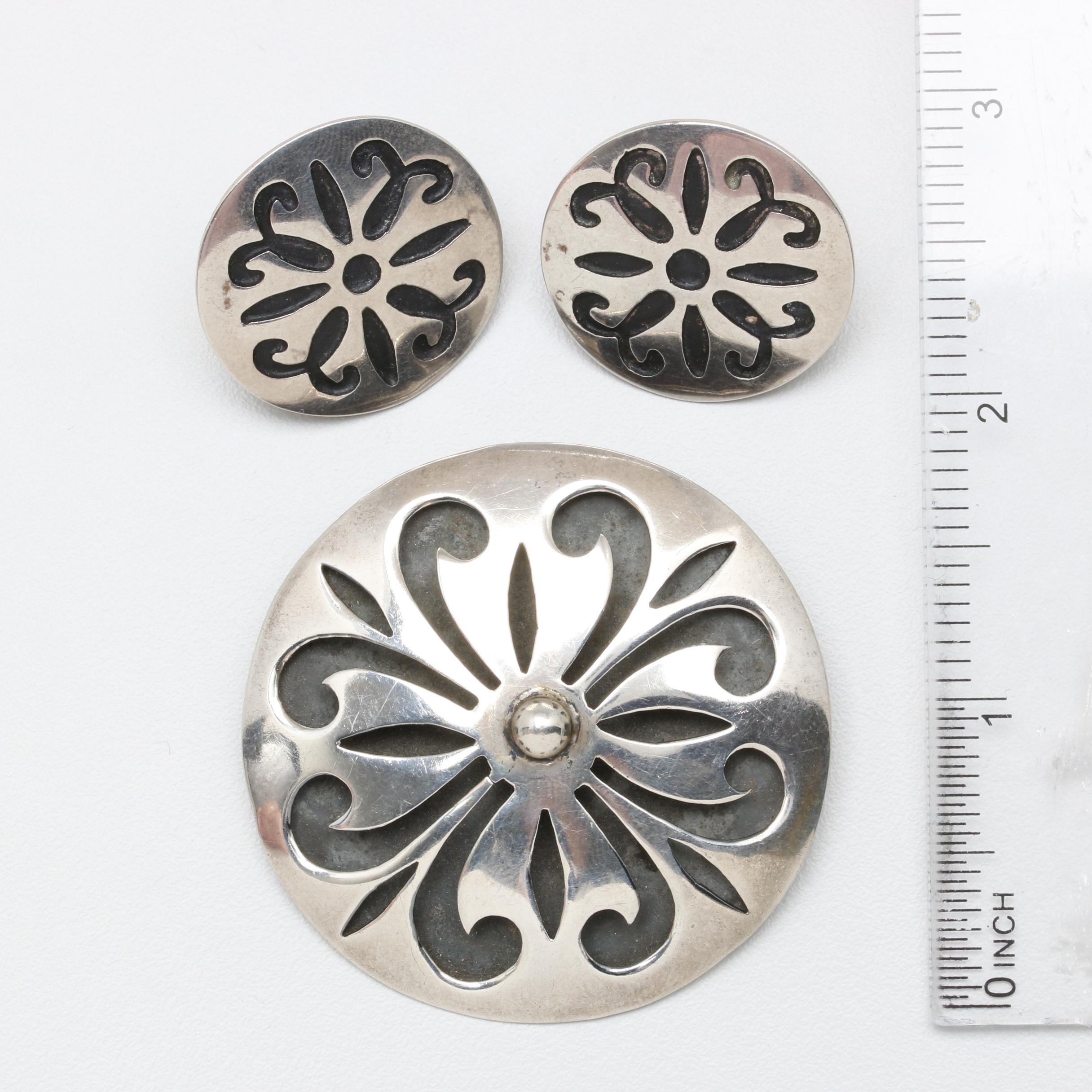 Taxco Mexican Sterling Silver Demi Parure