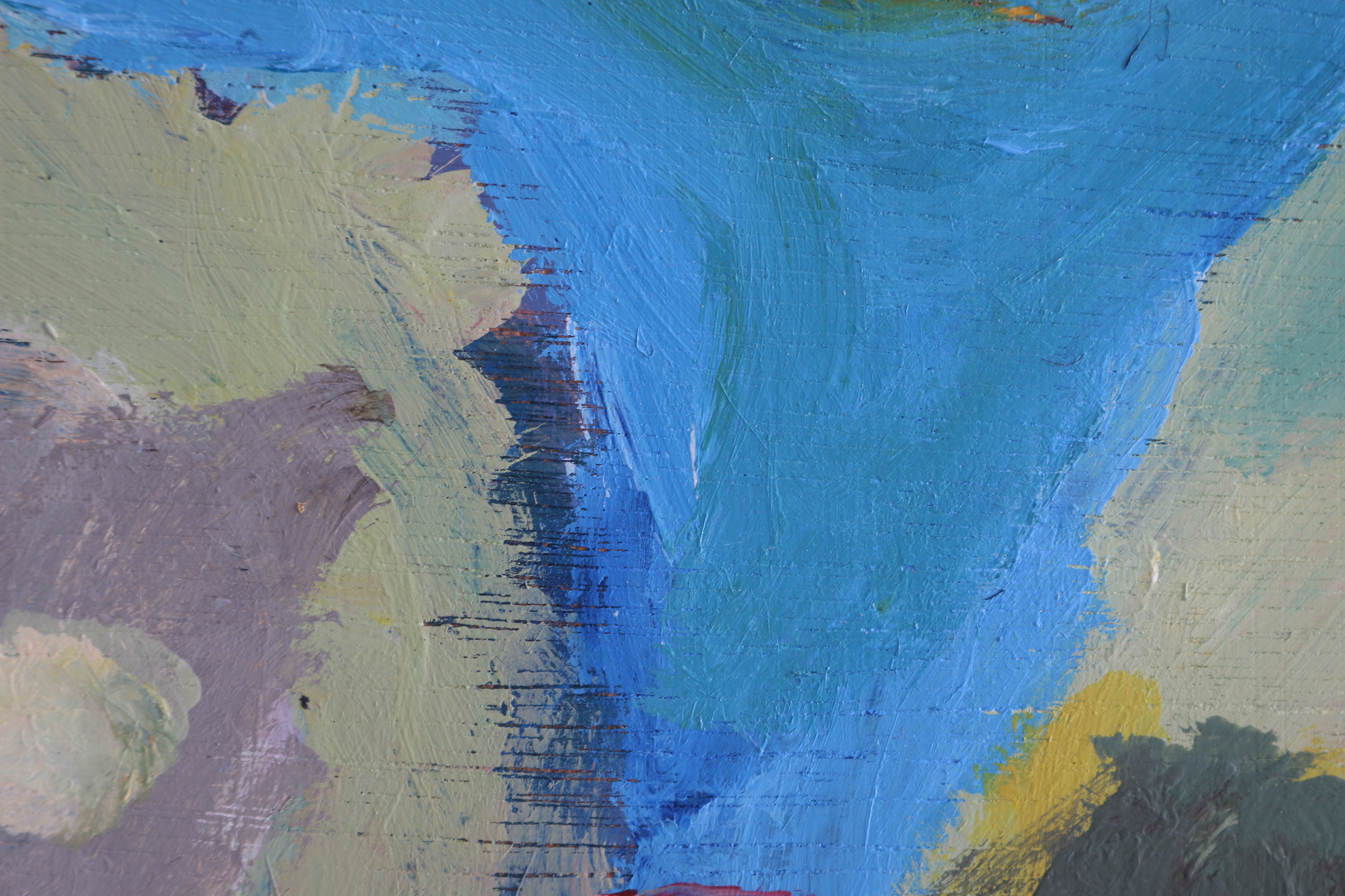 David Callahan 2011 Acrylic Painting on Wood "Dogs and Family"