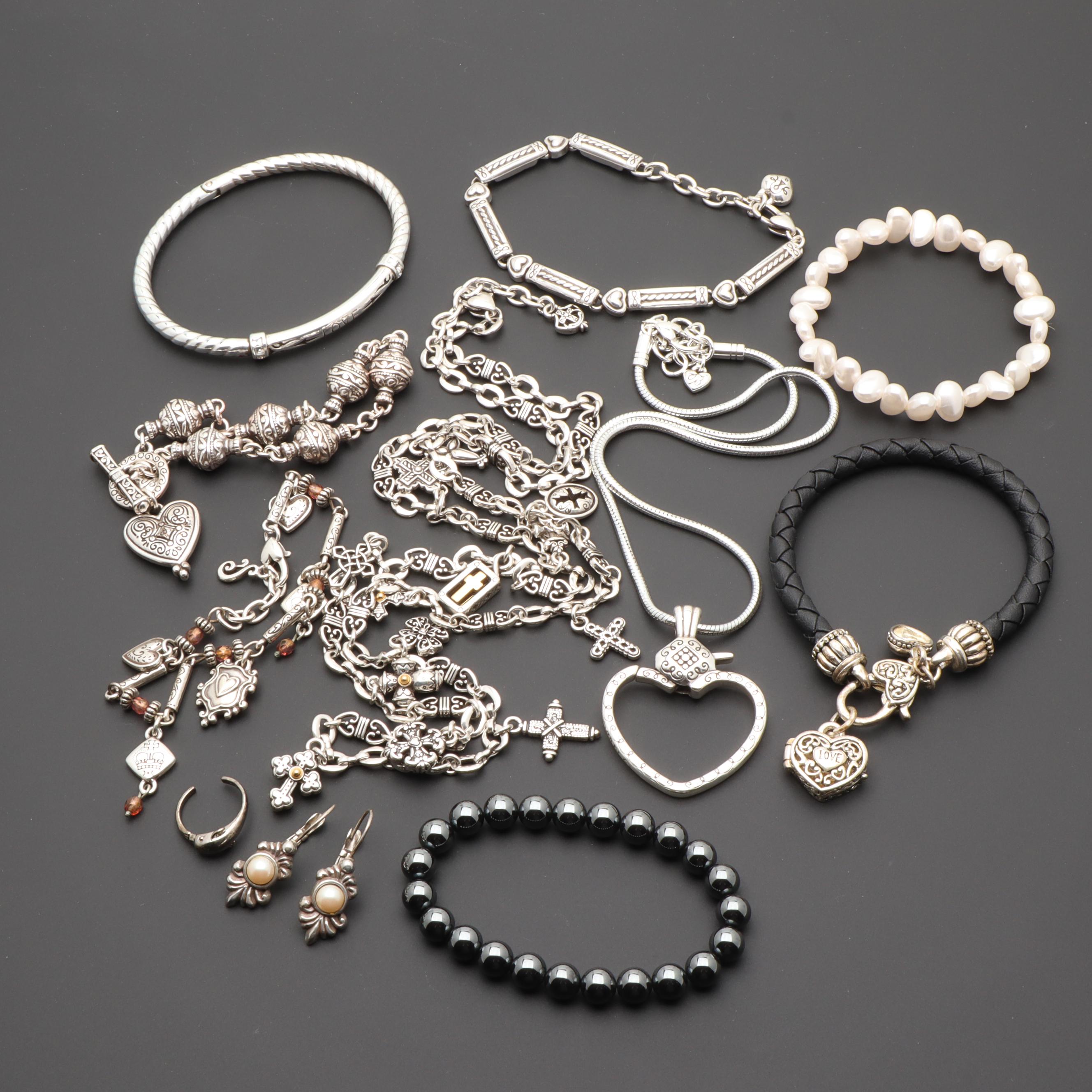 Assortment of Silver Tone Jewelry Including Synthetic Hematite