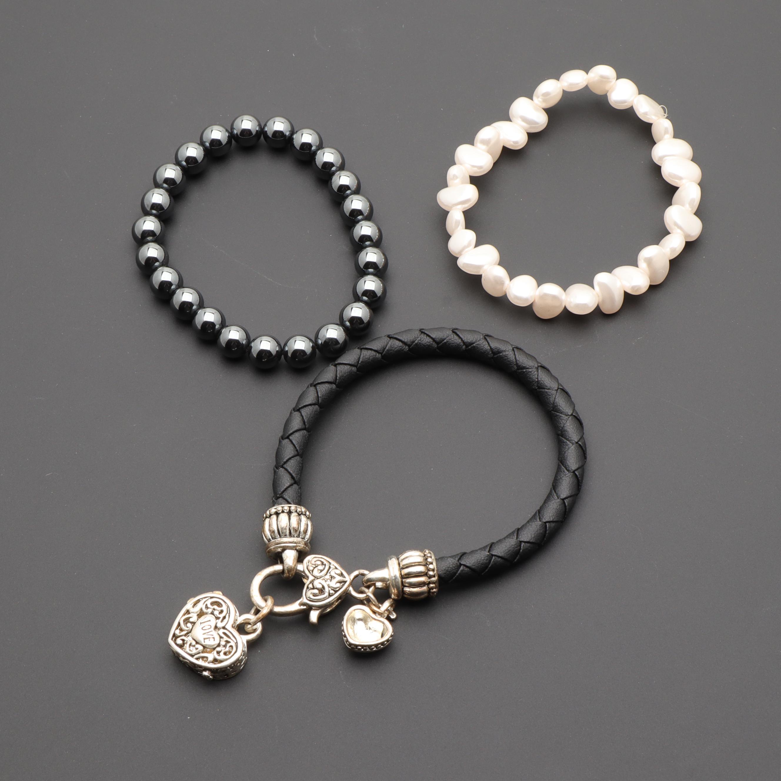 Assortment of Silver Tone Jewelry Including Synthetic Hematite