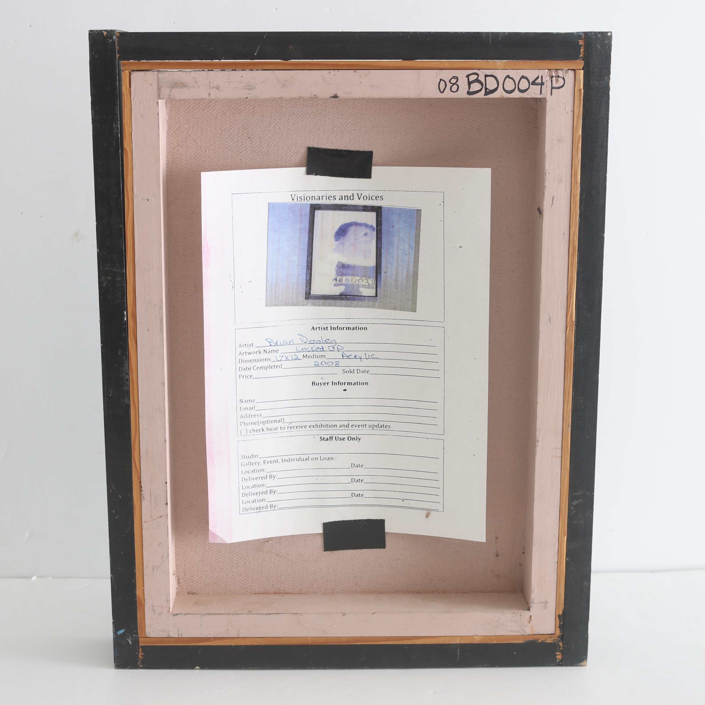 Brian Dooley 2008 Acrylic Painting on Wood "Locked Up"