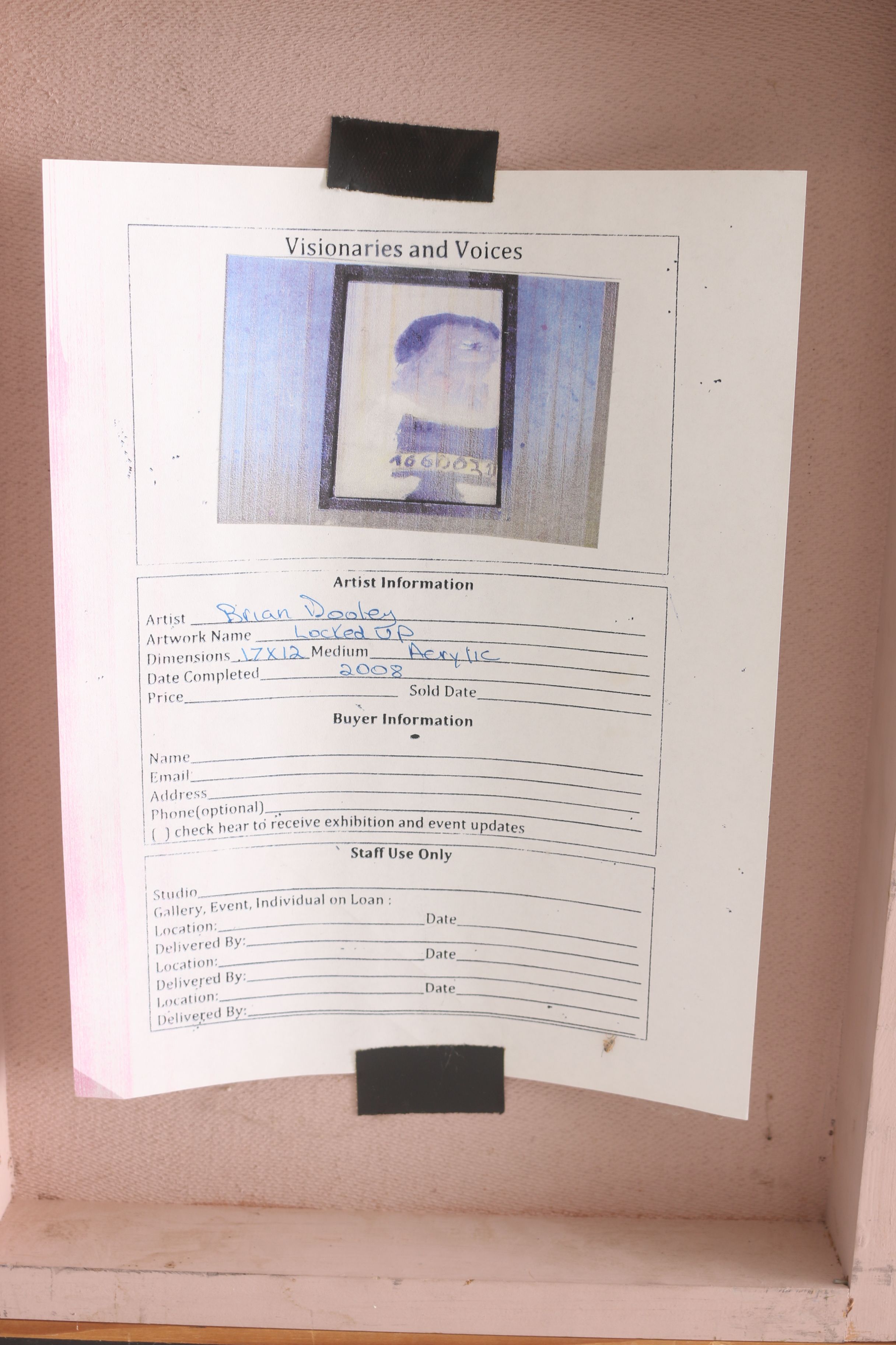 Brian Dooley 2008 Acrylic Painting on Wood "Locked Up"