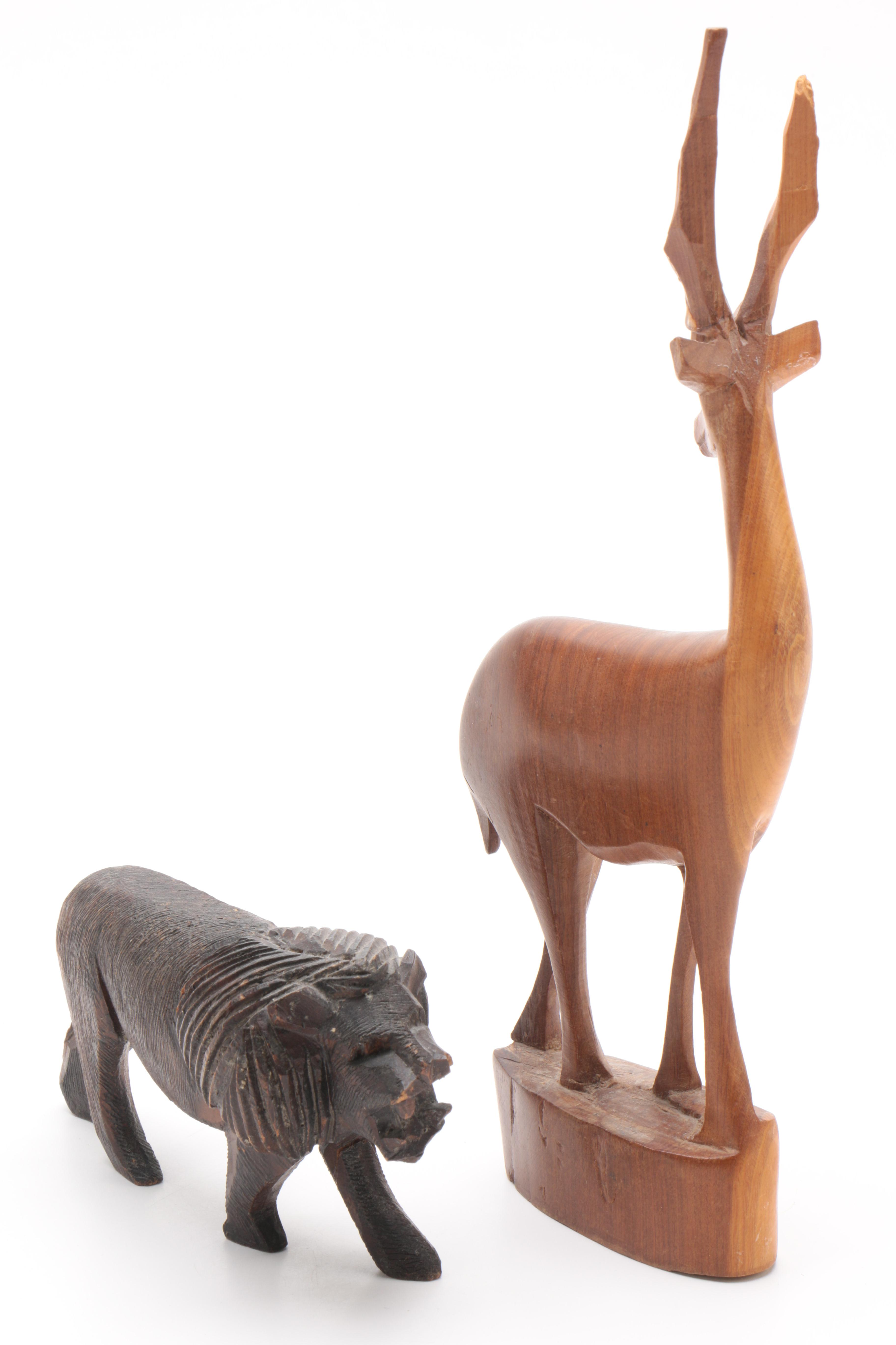 Hand Carved Animal Figurines Featuring Industrial Workshop
