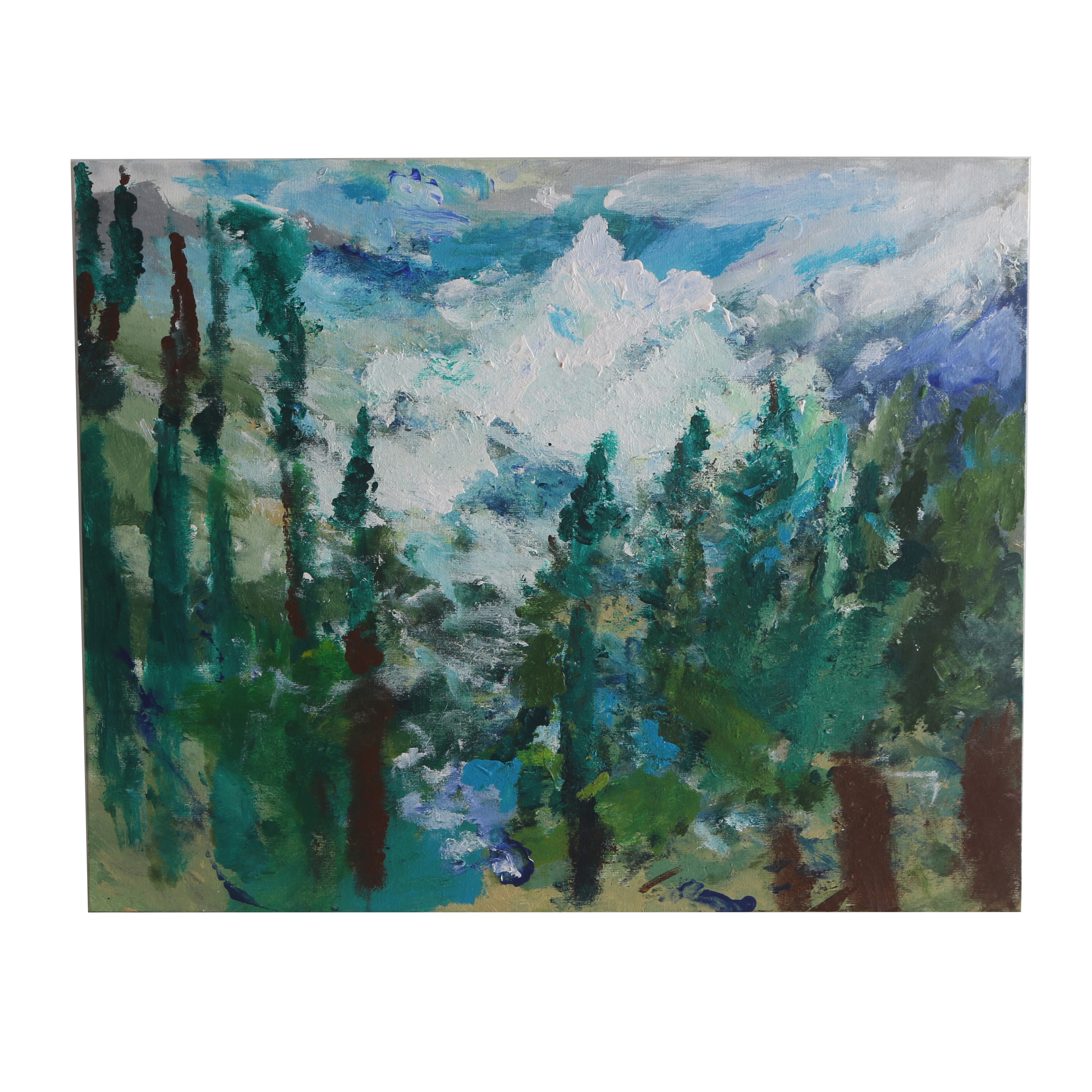 Joel Whitaker 2008 Acrylic Painting on Canvas Board Abstract Landscape