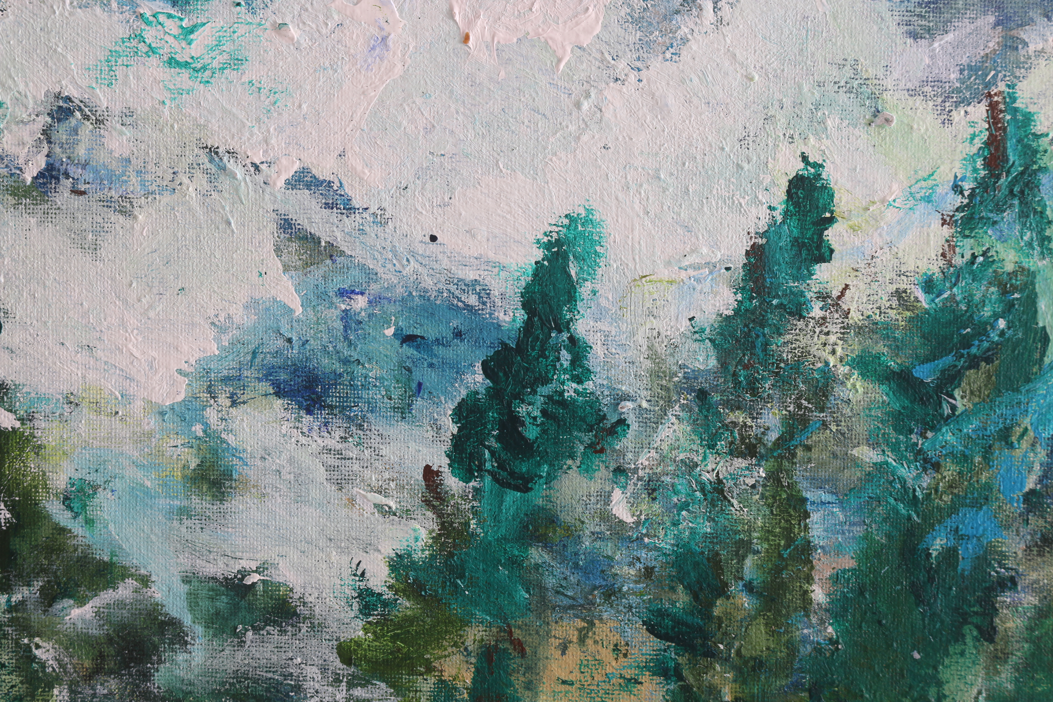 Joel Whitaker 2008 Acrylic Painting on Canvas Board Abstract Landscape