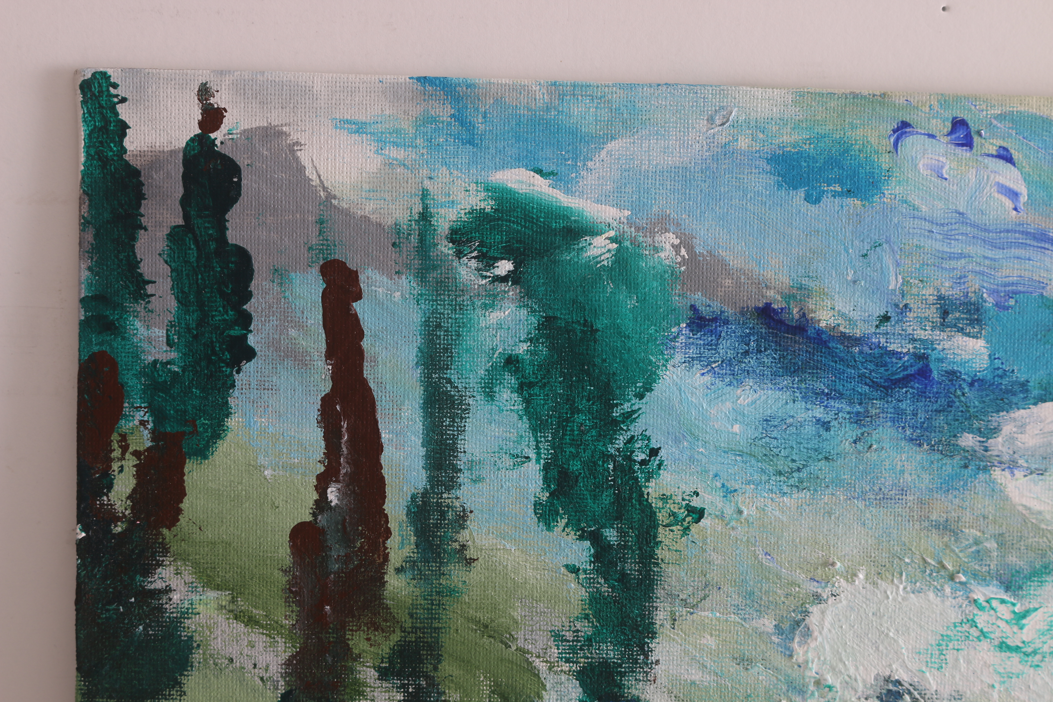 Joel Whitaker 2008 Acrylic Painting on Canvas Board Abstract Landscape