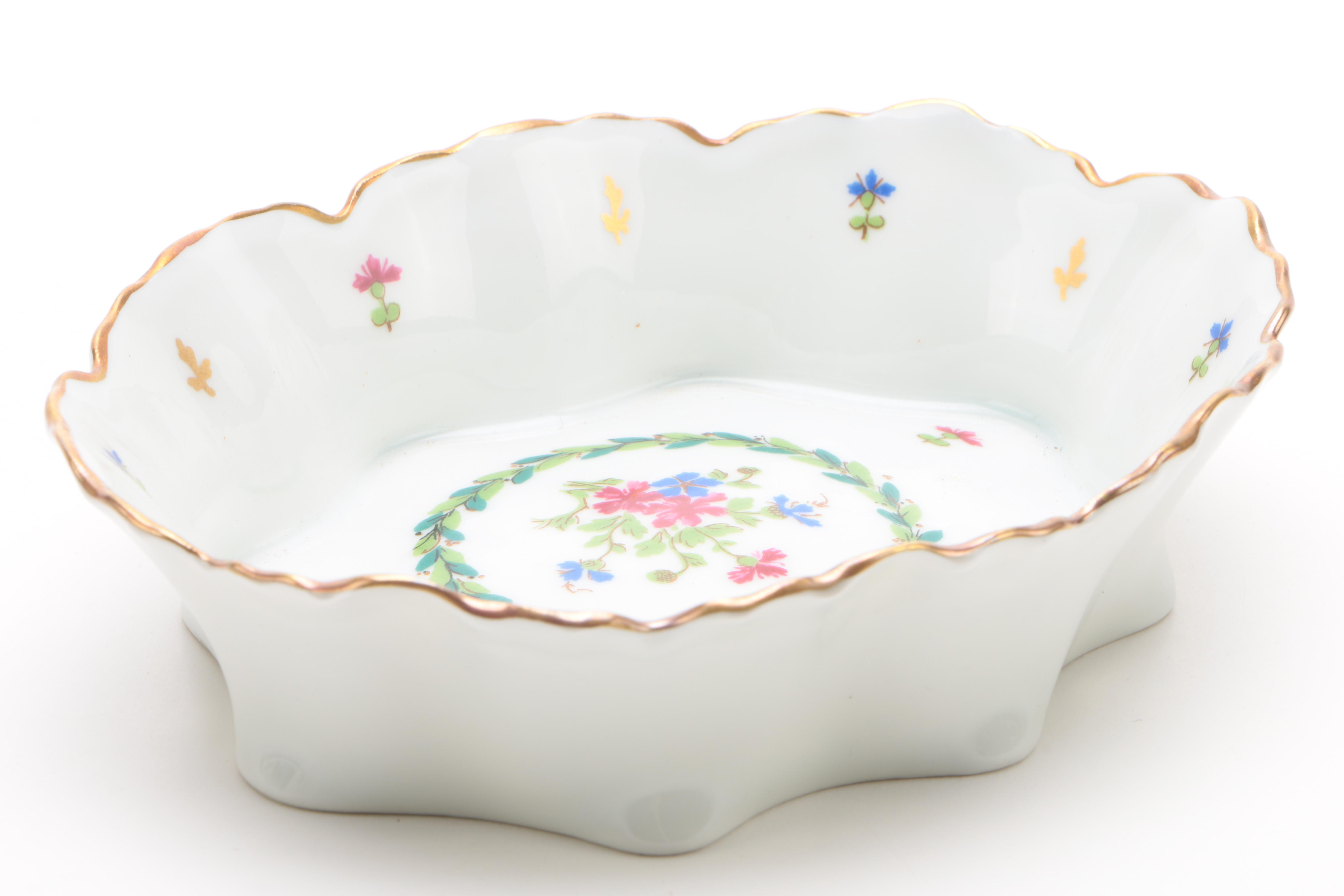 Haviland Limoges "Vieux Paris" Porcelain Bon Bon Bowl