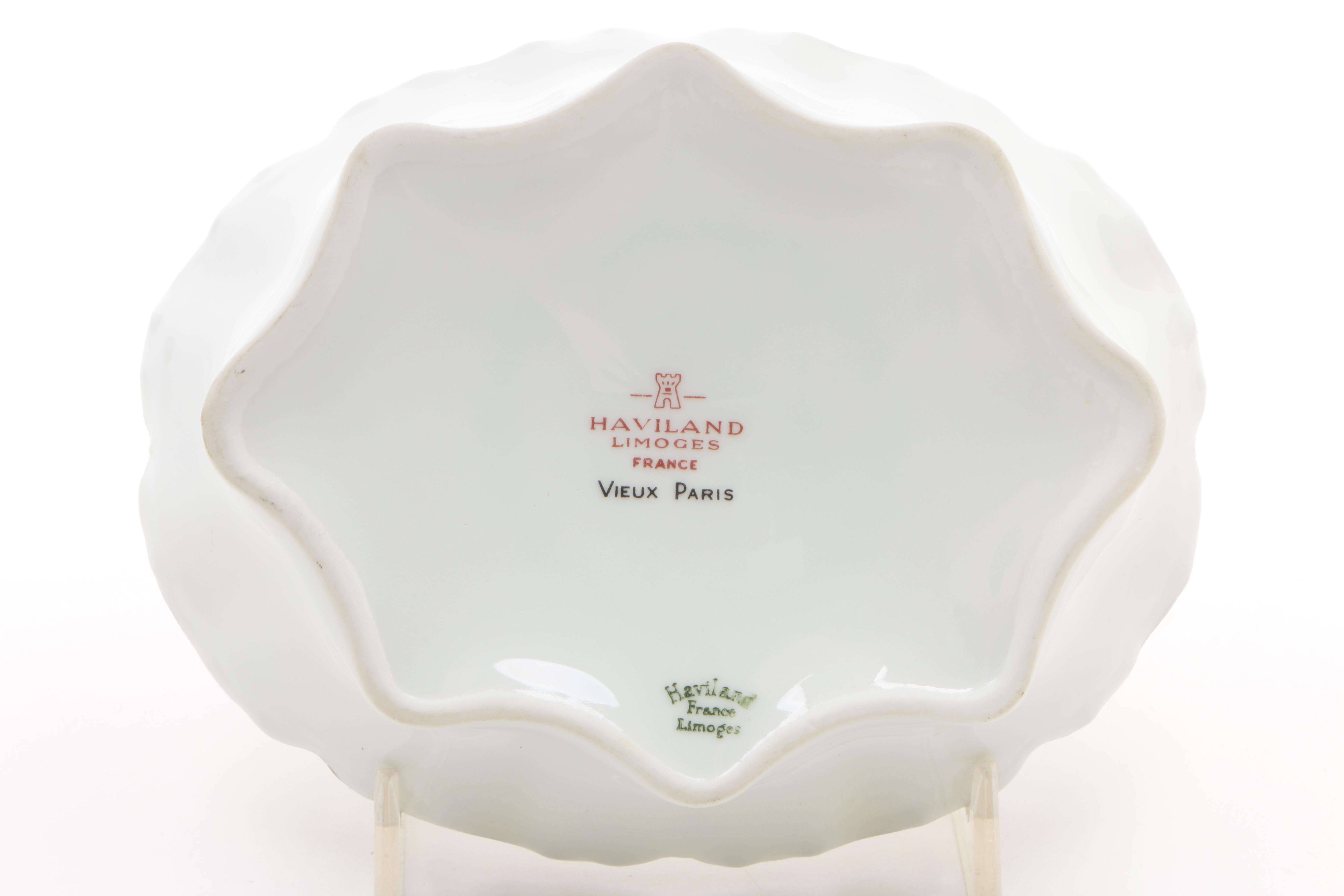 Haviland Limoges "Vieux Paris" Porcelain Bon Bon Bowl