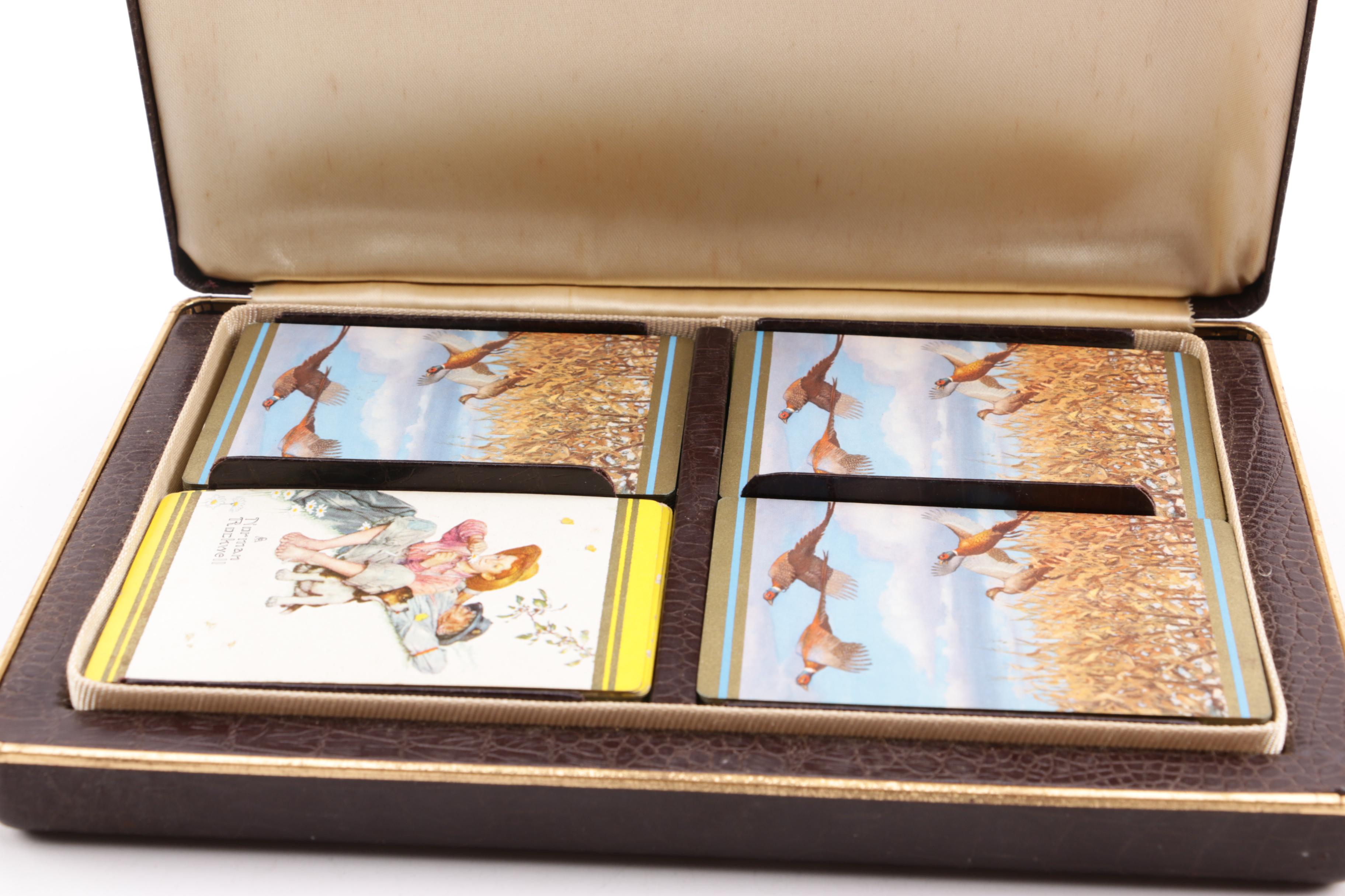 Vintage Playing Cards and Syroco Card Holders