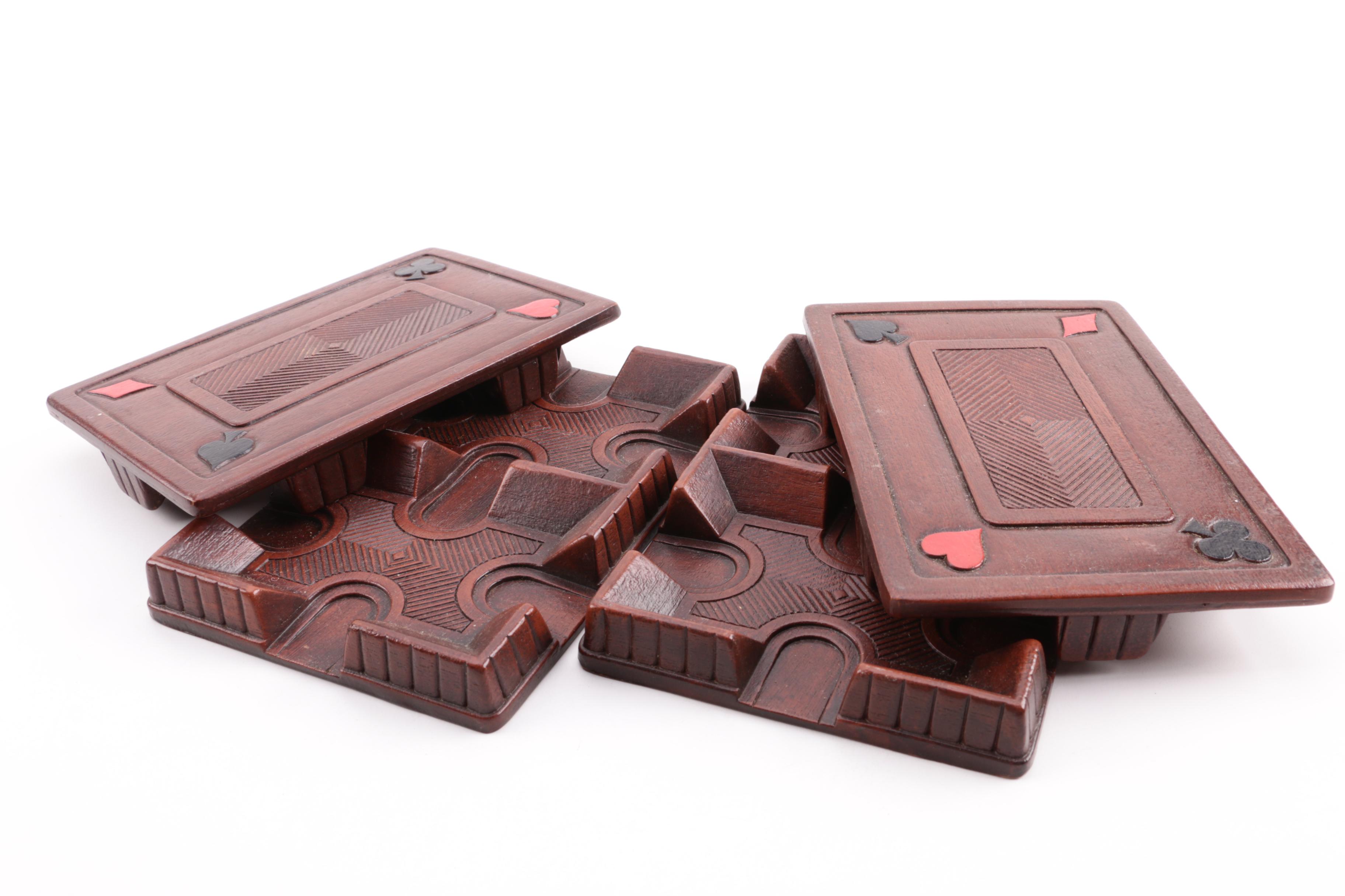 Vintage Playing Cards and Syroco Card Holders