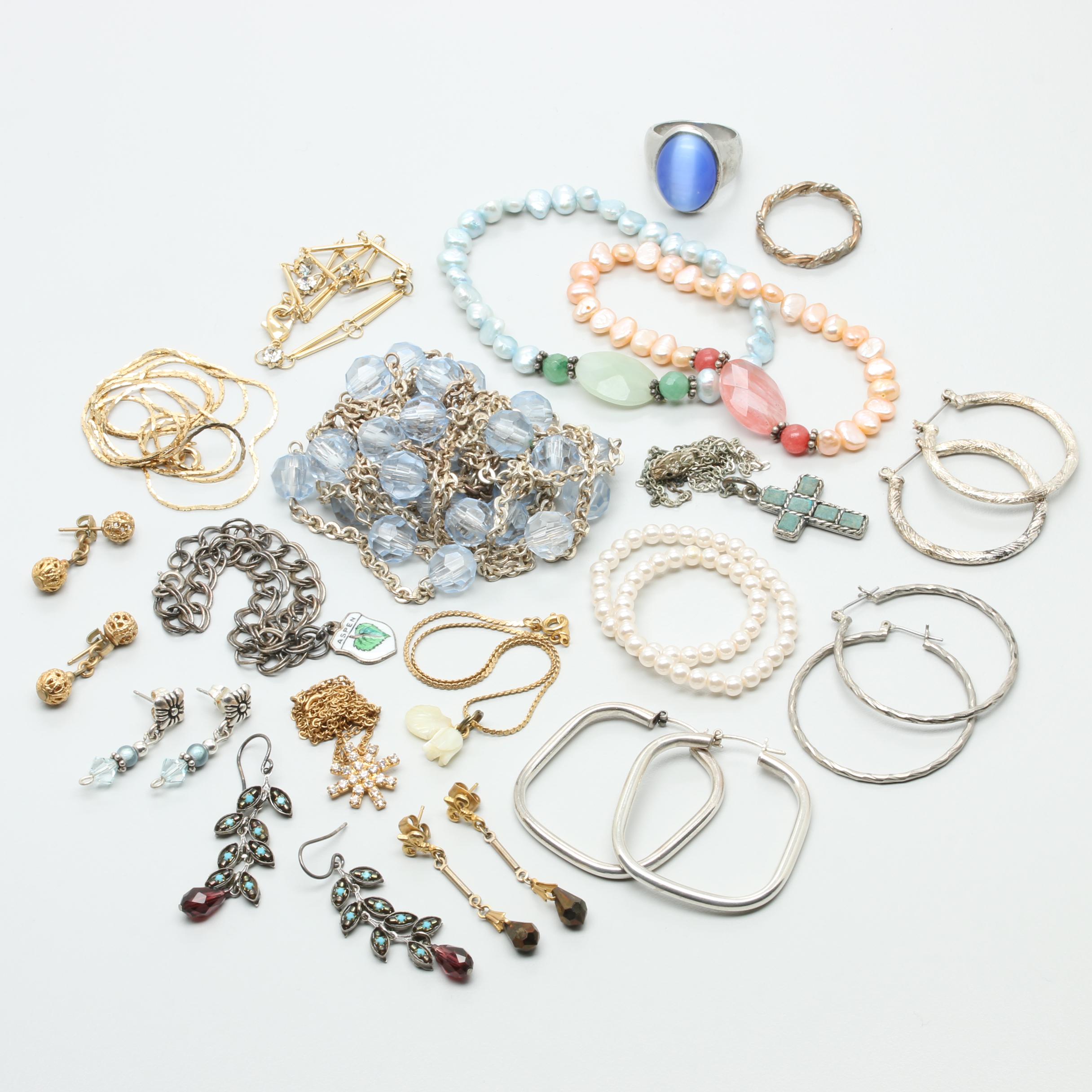 Assortment of Costume Cultured Pearl, Imitation Pearl and Glass Jewelry