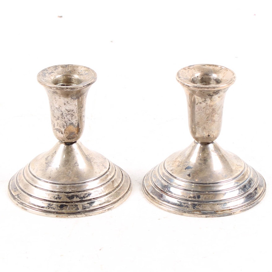 International Sterling Silver Weighted Reinforced Candle Holders