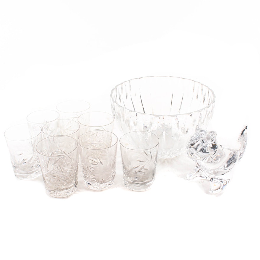 Crystal Decor and and Cut Glass Old Fashioned Glasses