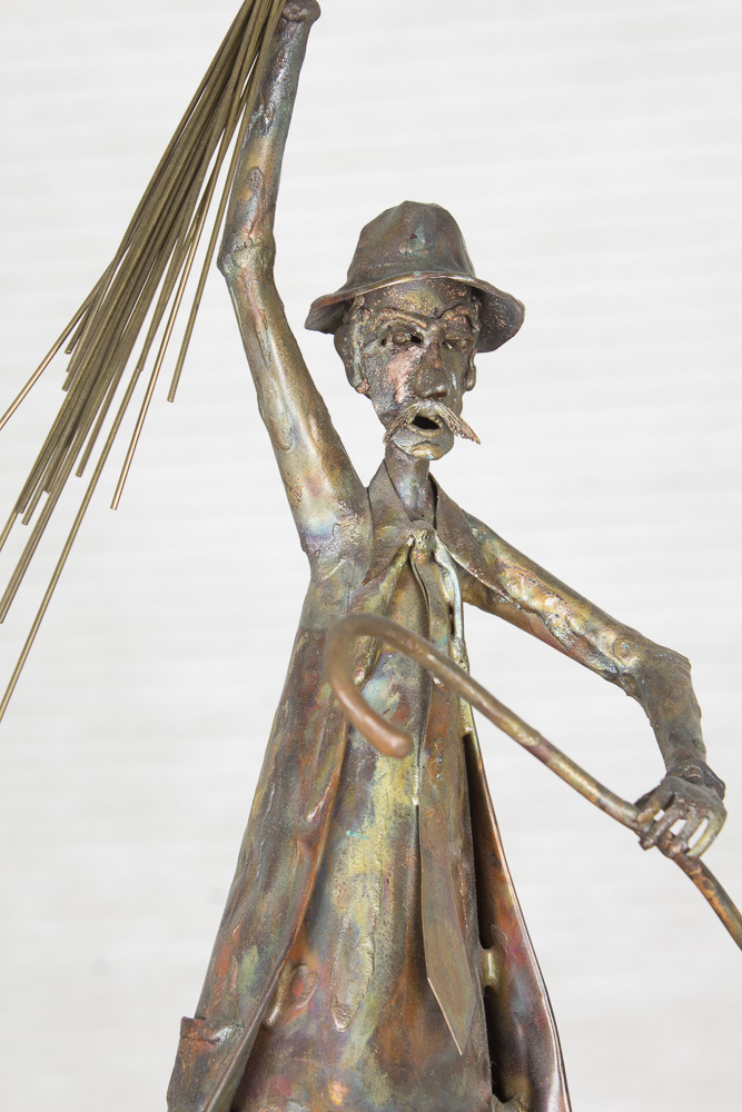 Jim Lewk Mixed Media Sculpture of Man with Balloons