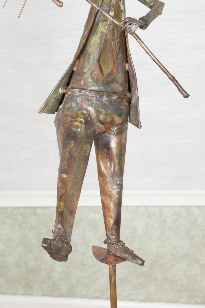 Jim Lewk Mixed Media Sculpture of Man with Balloons