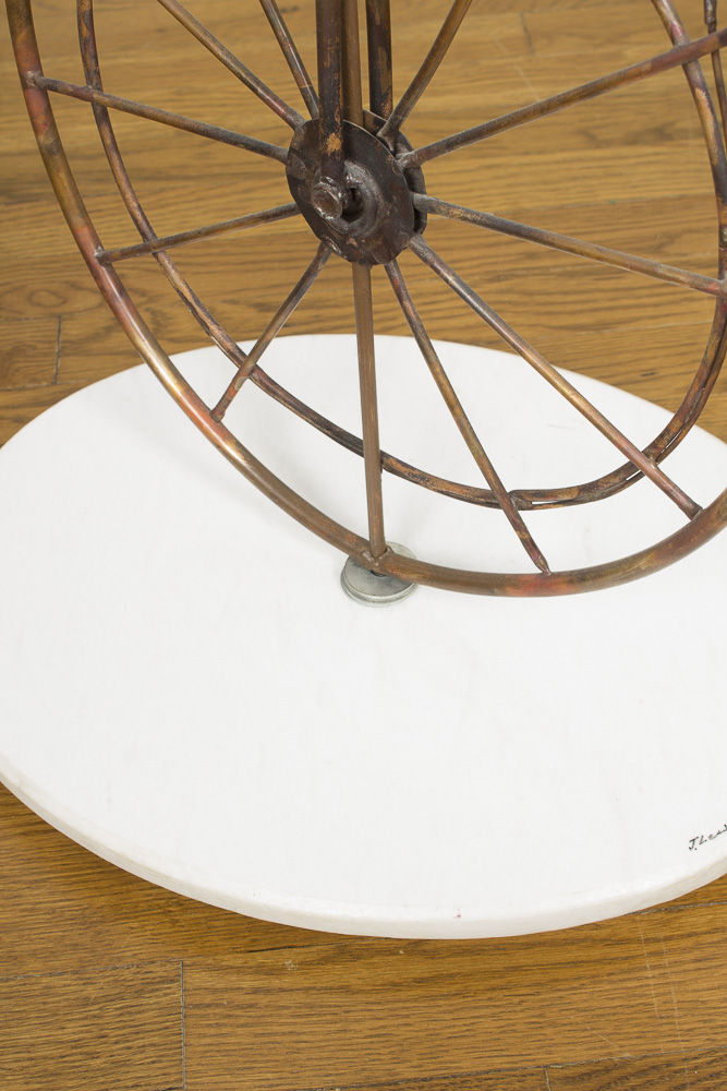 Jim Lewk Mixed Media Sculpture of Man with Balloons