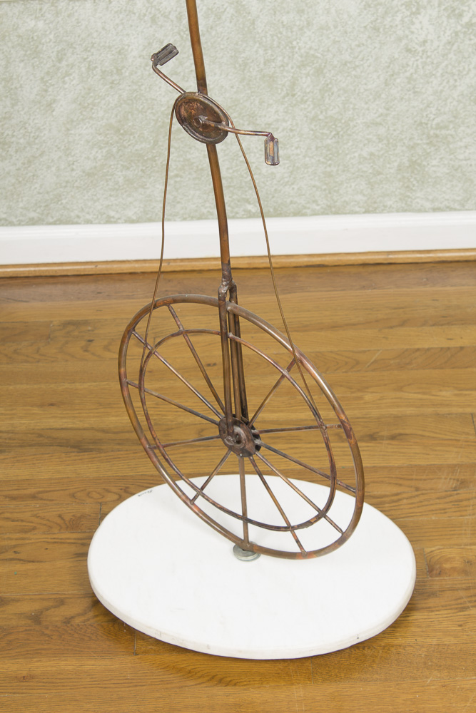 Jim Lewk Mixed Media Sculpture of Man with Balloons