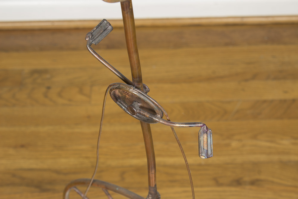 Jim Lewk Mixed Media Sculpture of Man with Balloons