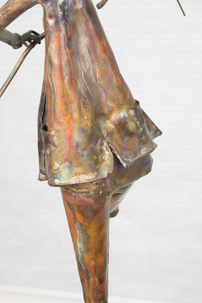 Jim Lewk Mixed Media Sculpture of Man with Balloons