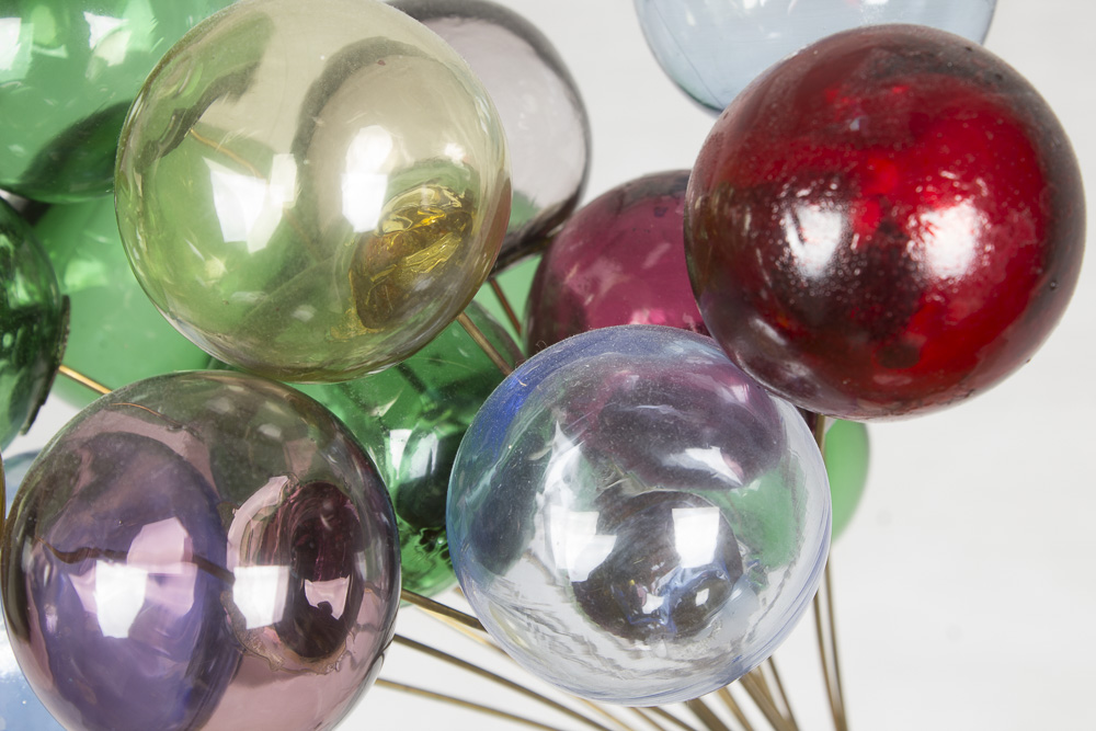 Jim Lewk Mixed Media Sculpture of Man with Balloons