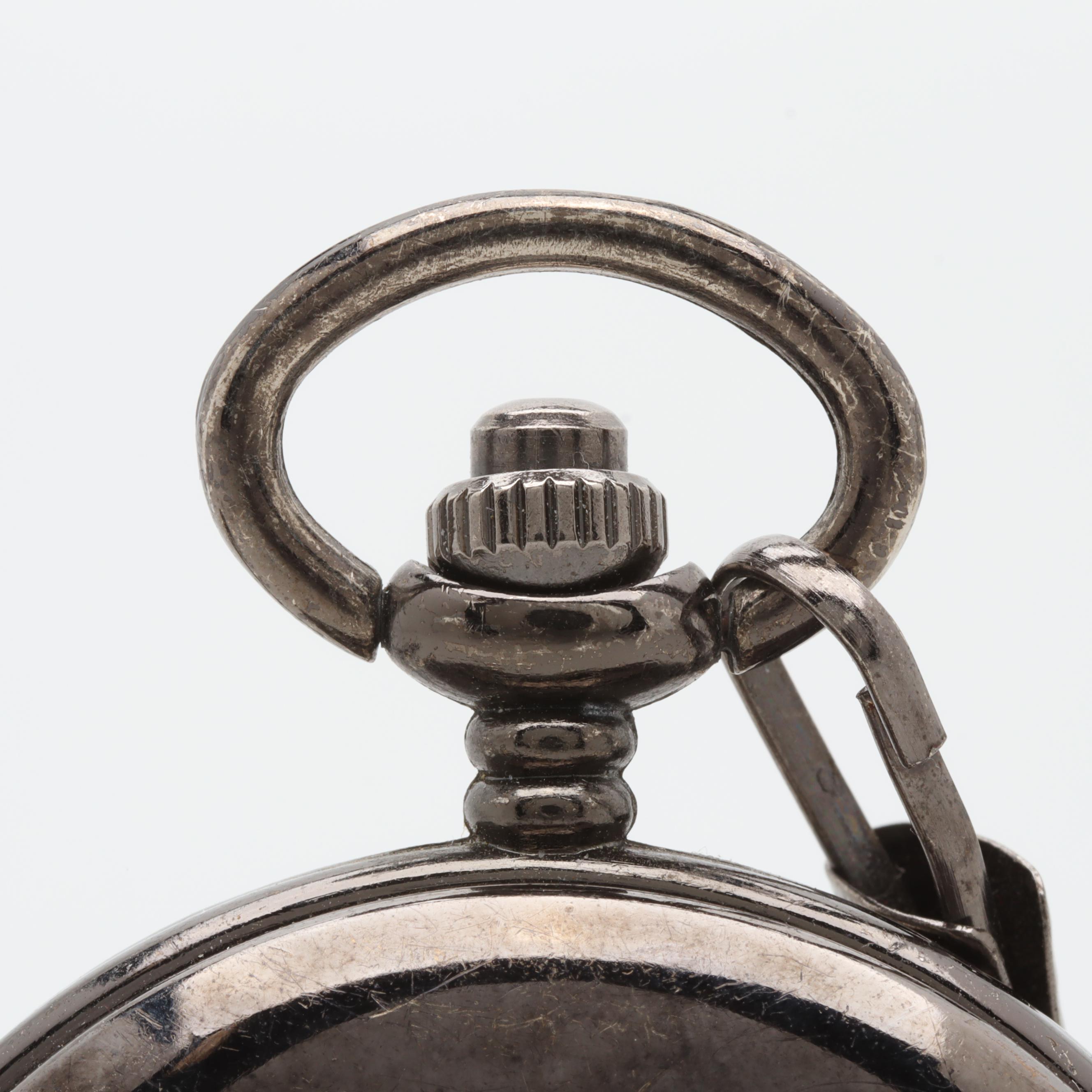 Half Skeleton Pocket Watch