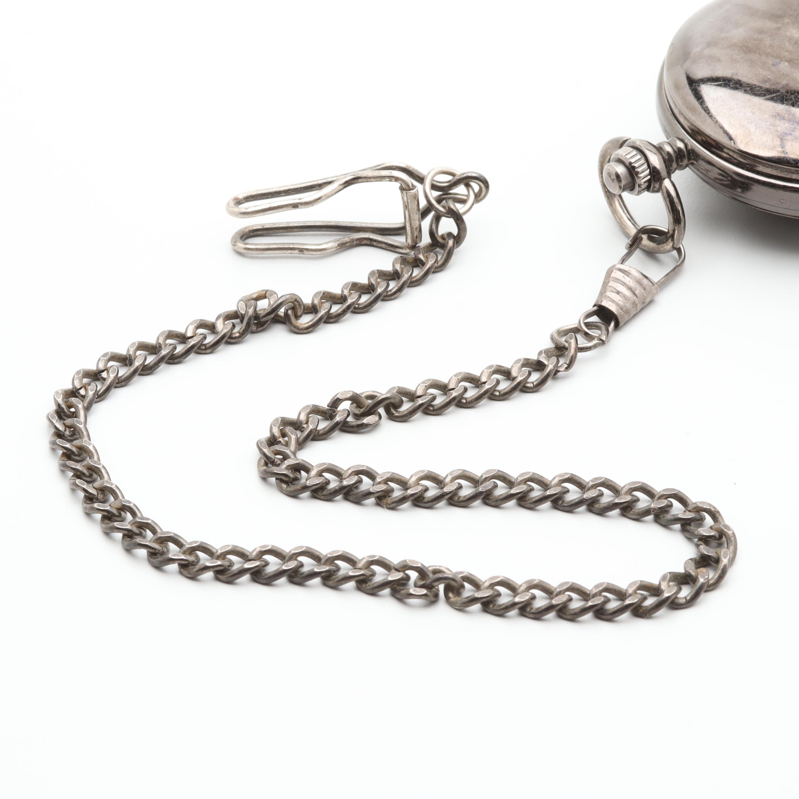 Half Skeleton Pocket Watch