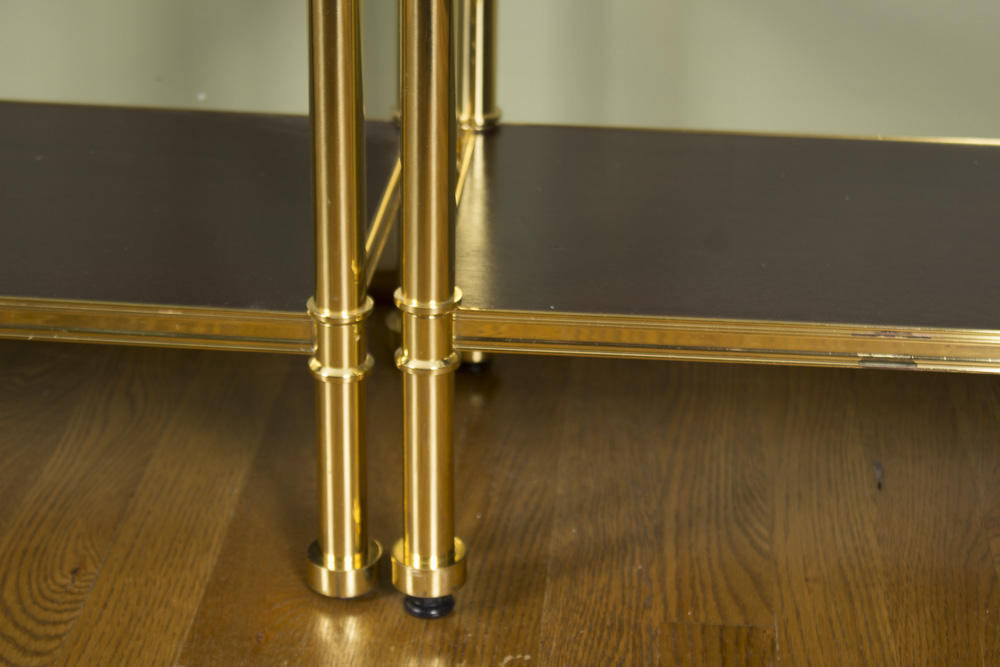 Hollywood Regency Style Gold Shelving Units