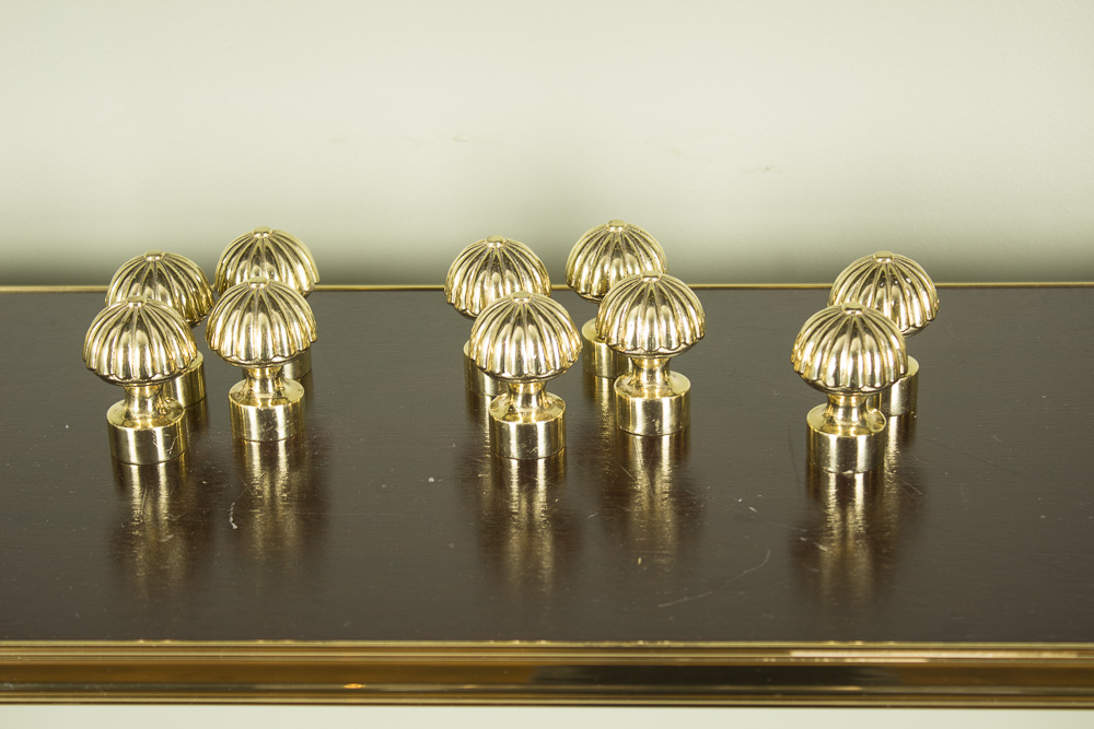 Hollywood Regency Style Gold Shelving Units