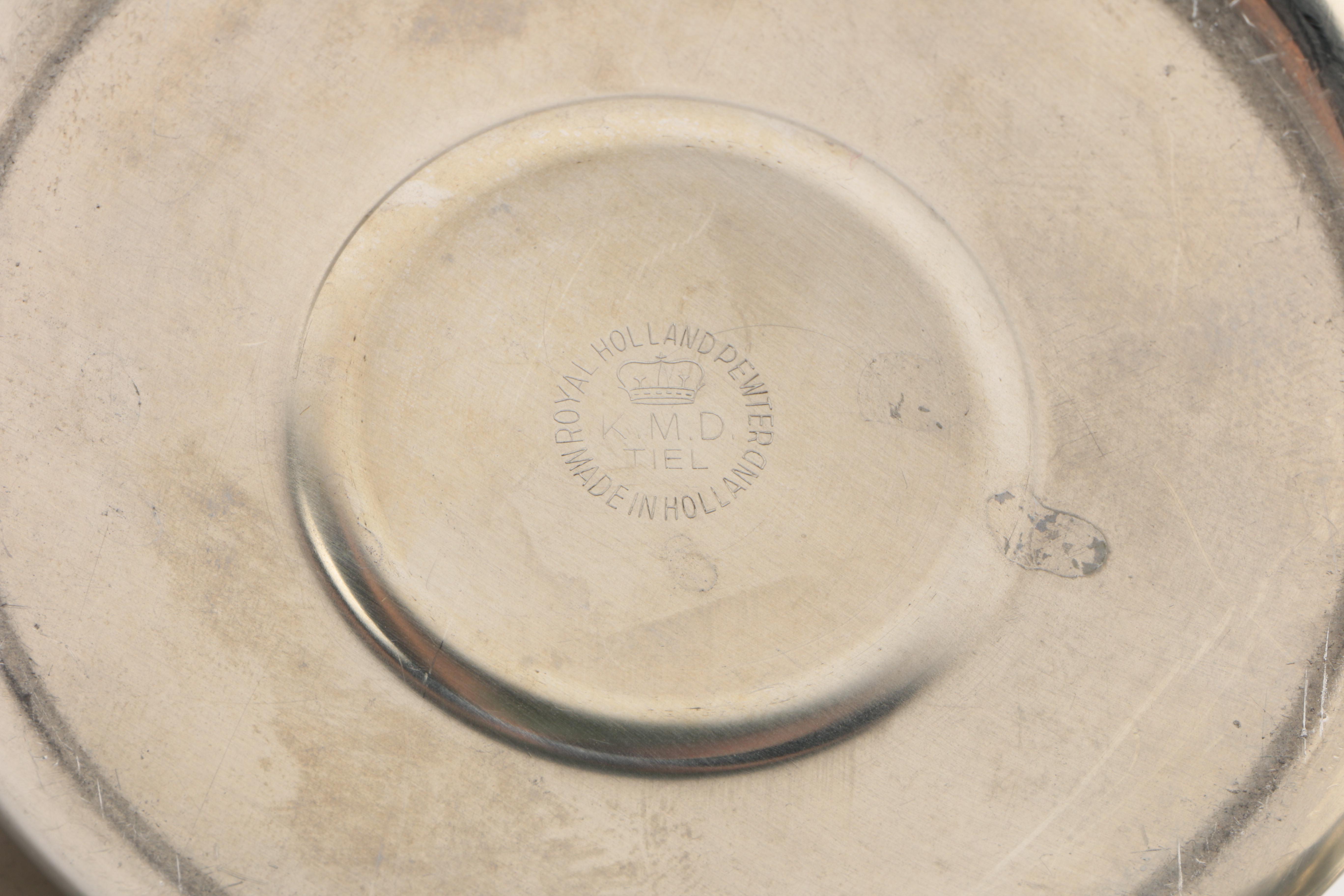 Mid-Century Modern Royal Holland Pewter Coffee and Tea Service with Shakers