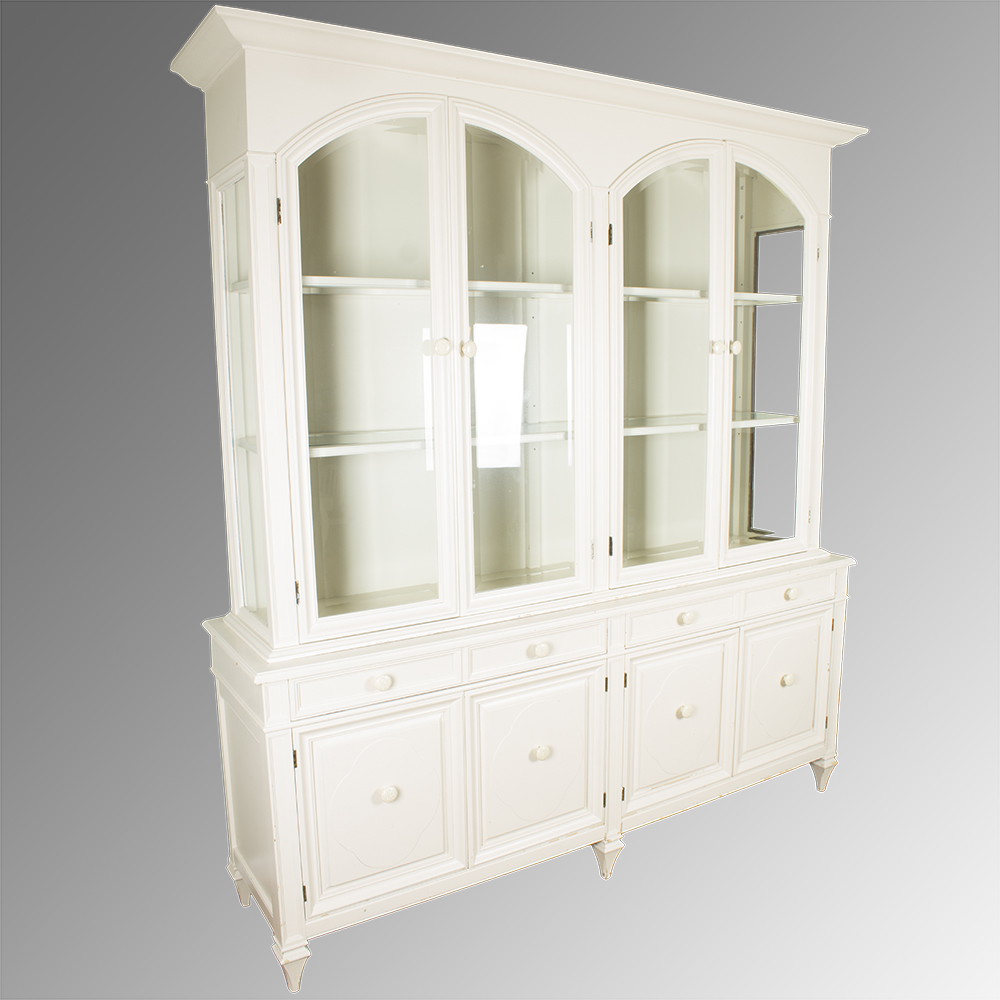 White Painted Illuminated China Cabinet
