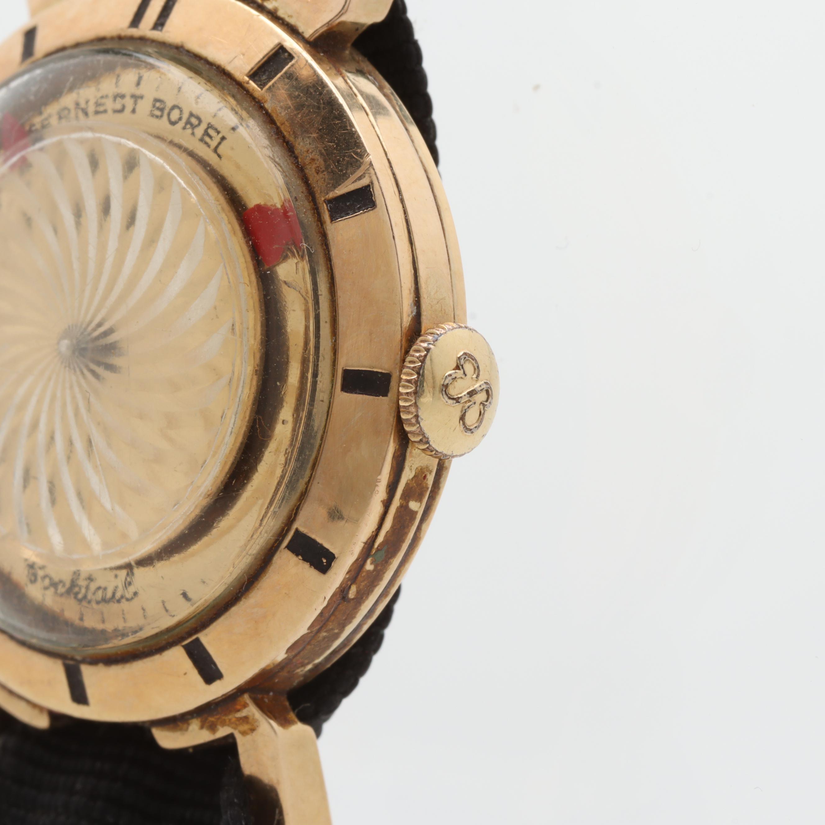 Ernest Borel Gold-Tone Watch with Black Nylon Strap