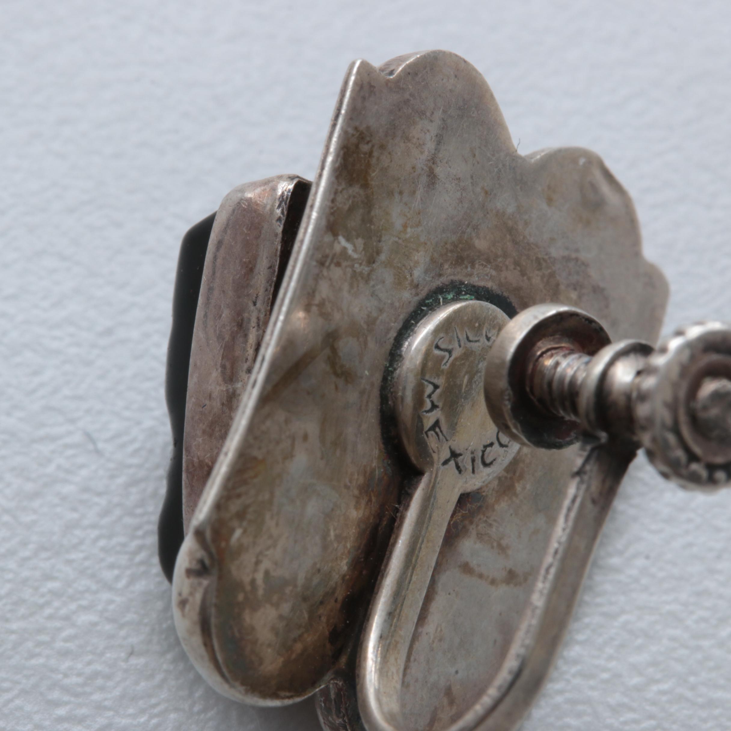 Sterling Silver Jewelry Assortment with Obsidian and Black Coral