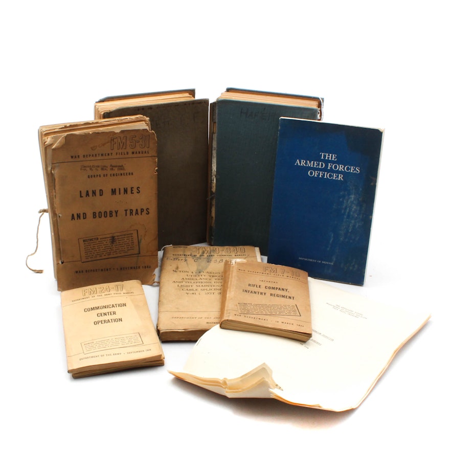 Vintage Military Books Featuring Manuals from the War Department