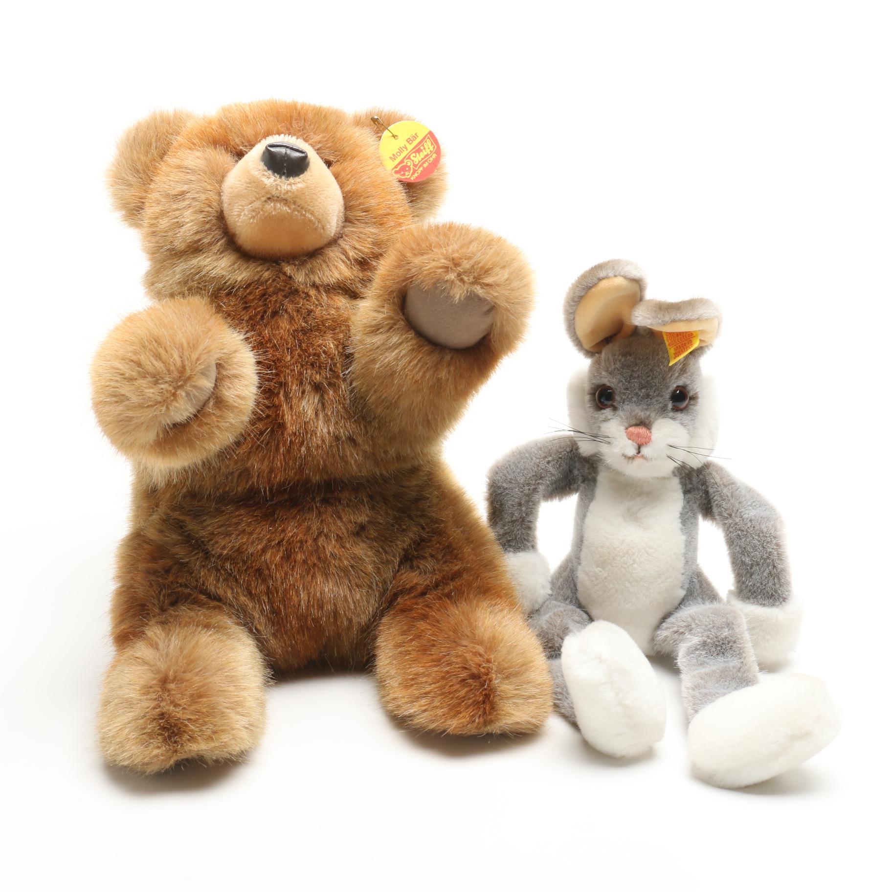 Steiff Molly Bär and Lulac Rabbit Stuffed Animals