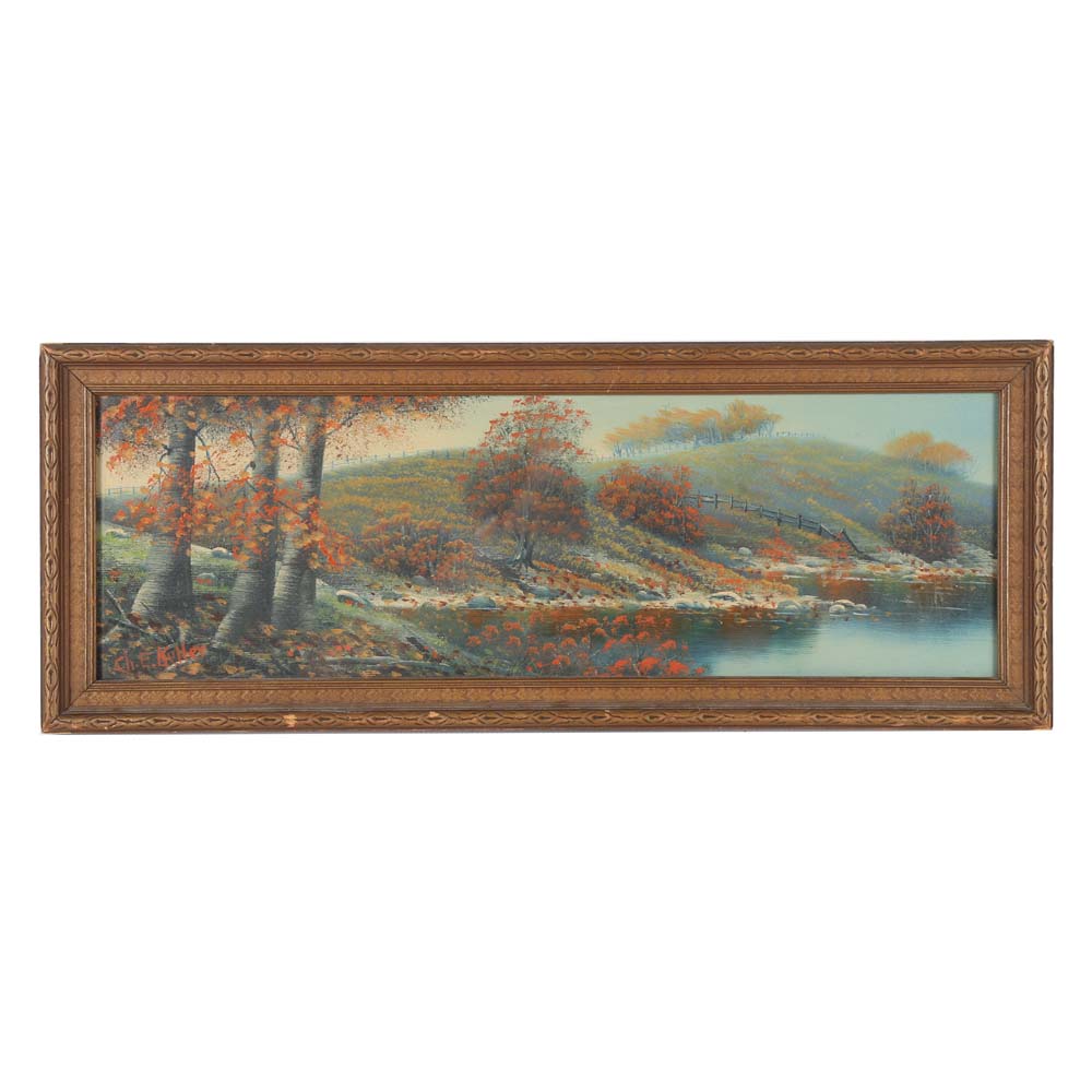 Charles E. Keller Oil Painting on Board
