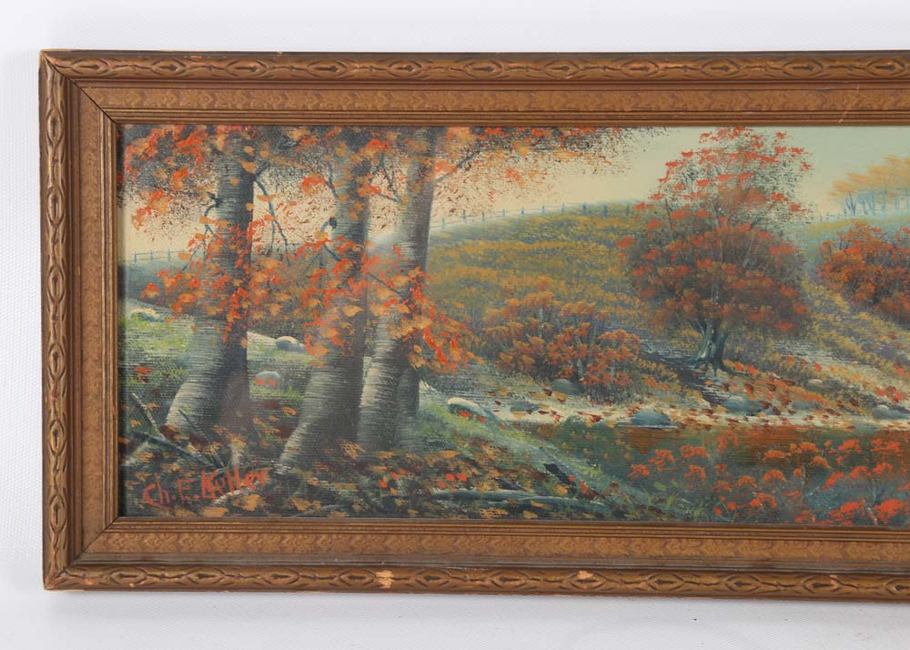 Charles E. Keller Oil Painting on Board