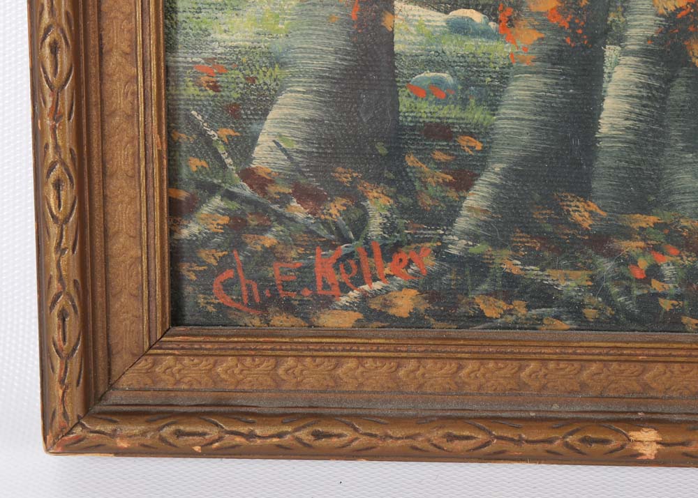 Charles E. Keller Oil Painting on Board