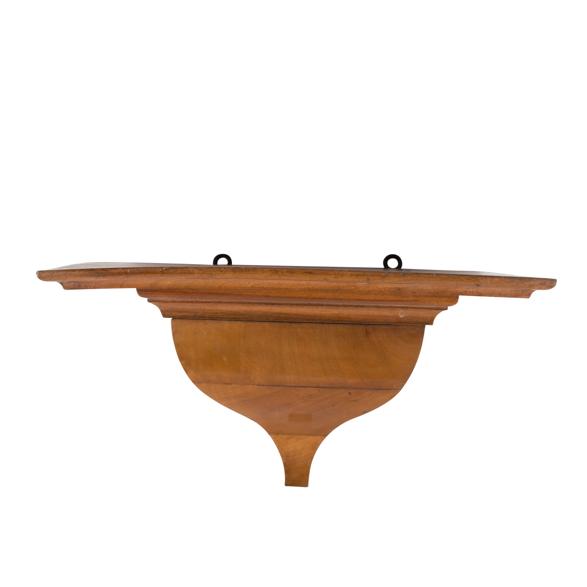 Antique German Biedermeier Walnut Hanging Shelf, 19th Century