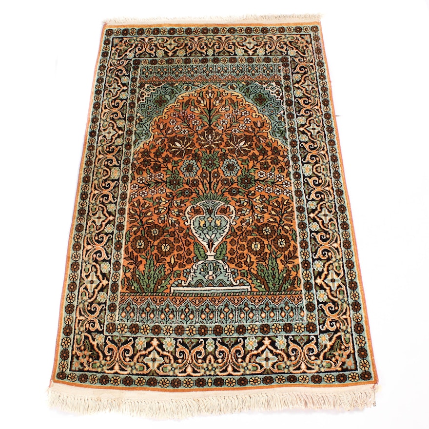 Power Loomed Persian Tabriz Silk Prayer Rug