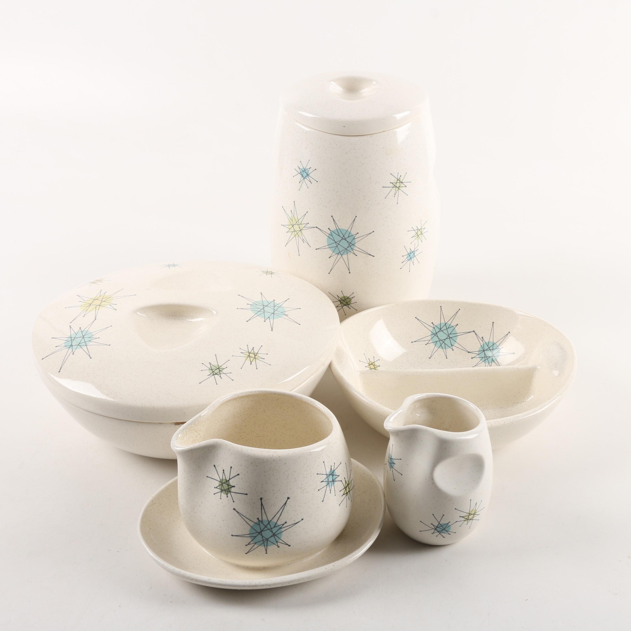 Mid Century Franciscan "Starburst" Table and Serveware Circa 1954 -1966