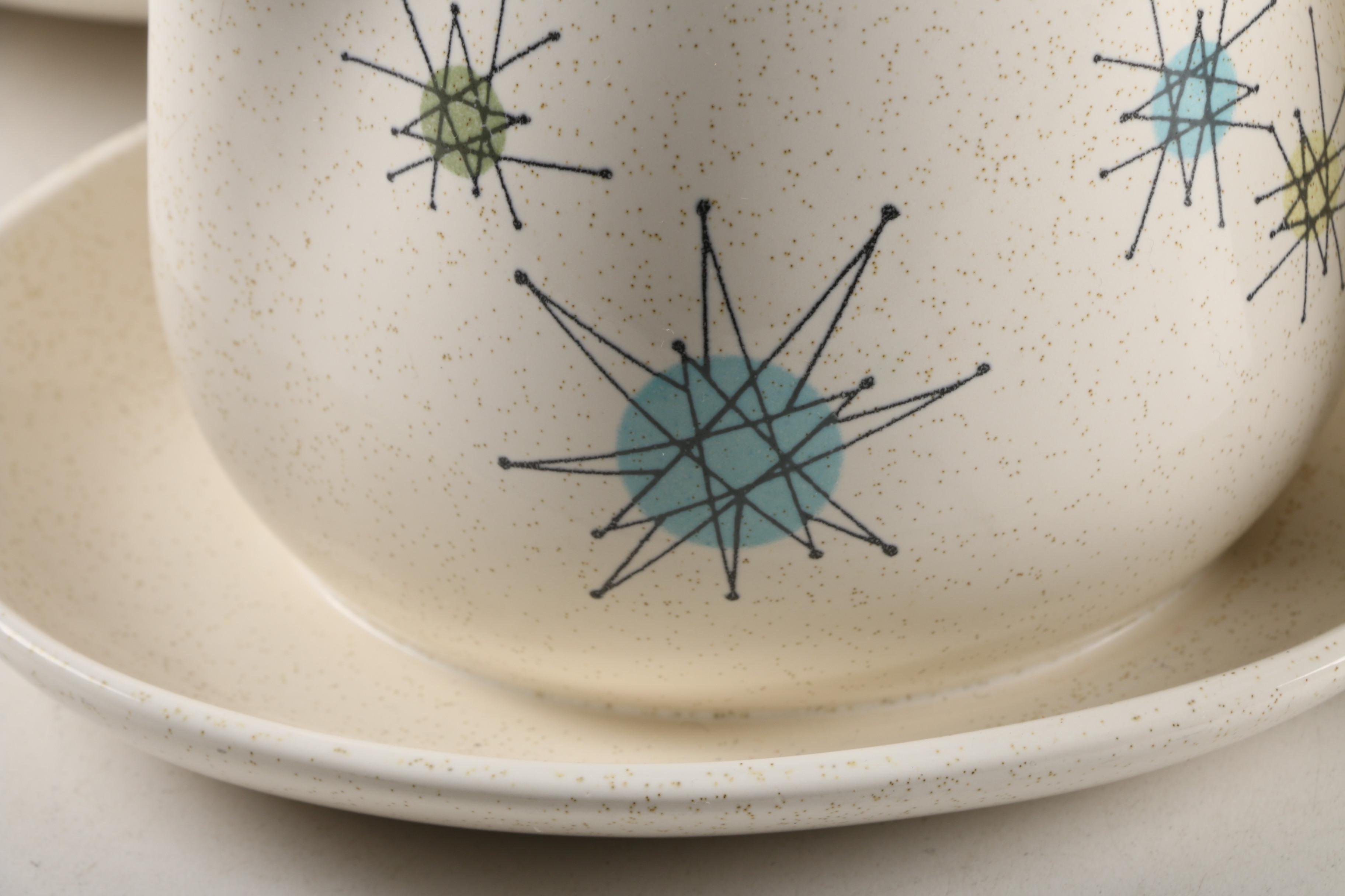 Mid Century Franciscan "Starburst" Table and Serveware Circa 1954 -1966