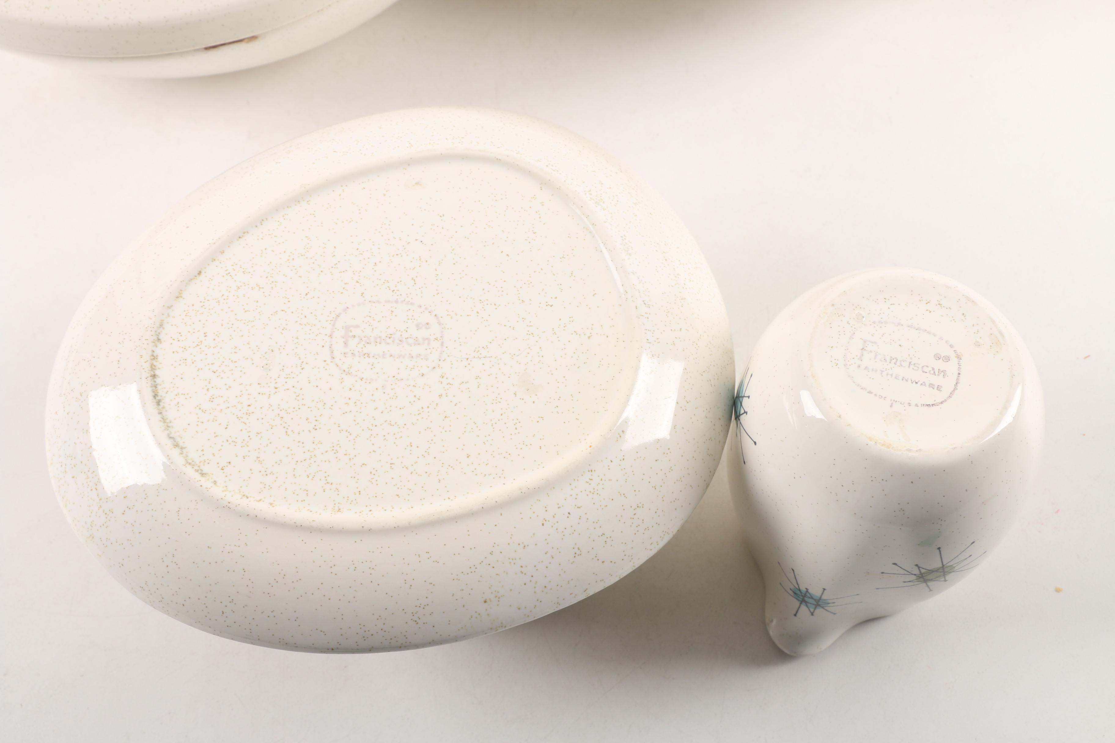 Mid Century Franciscan "Starburst" Table and Serveware Circa 1954 -1966