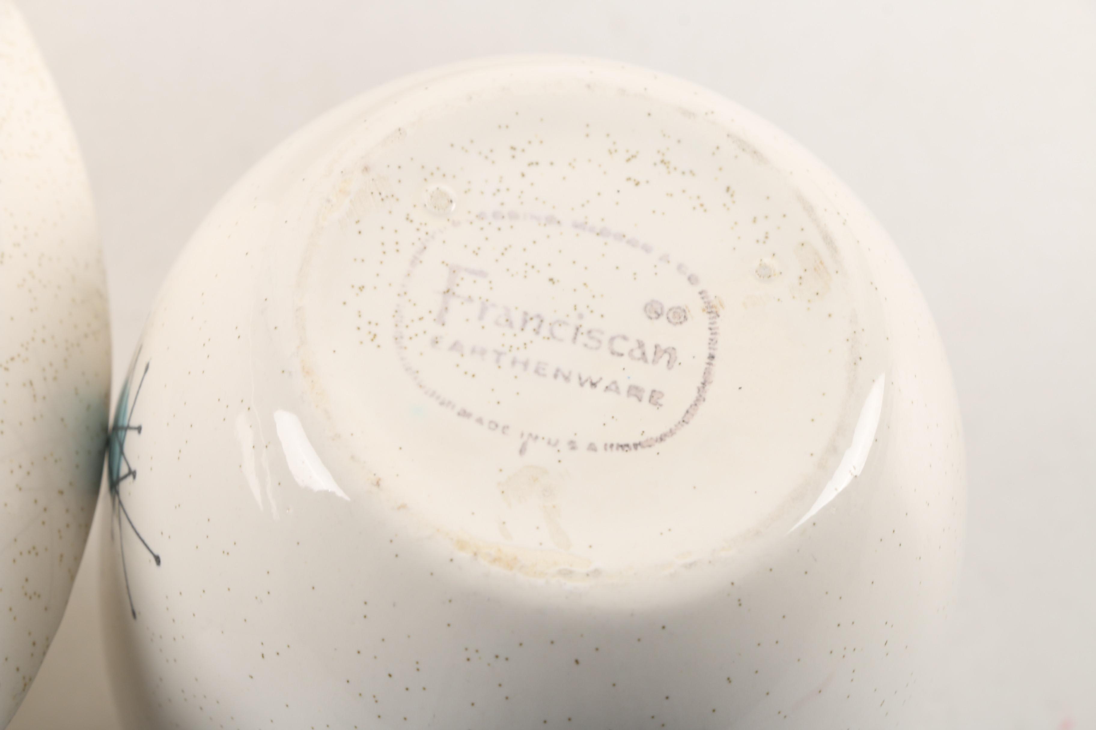 Mid Century Franciscan "Starburst" Table and Serveware Circa 1954 -1966