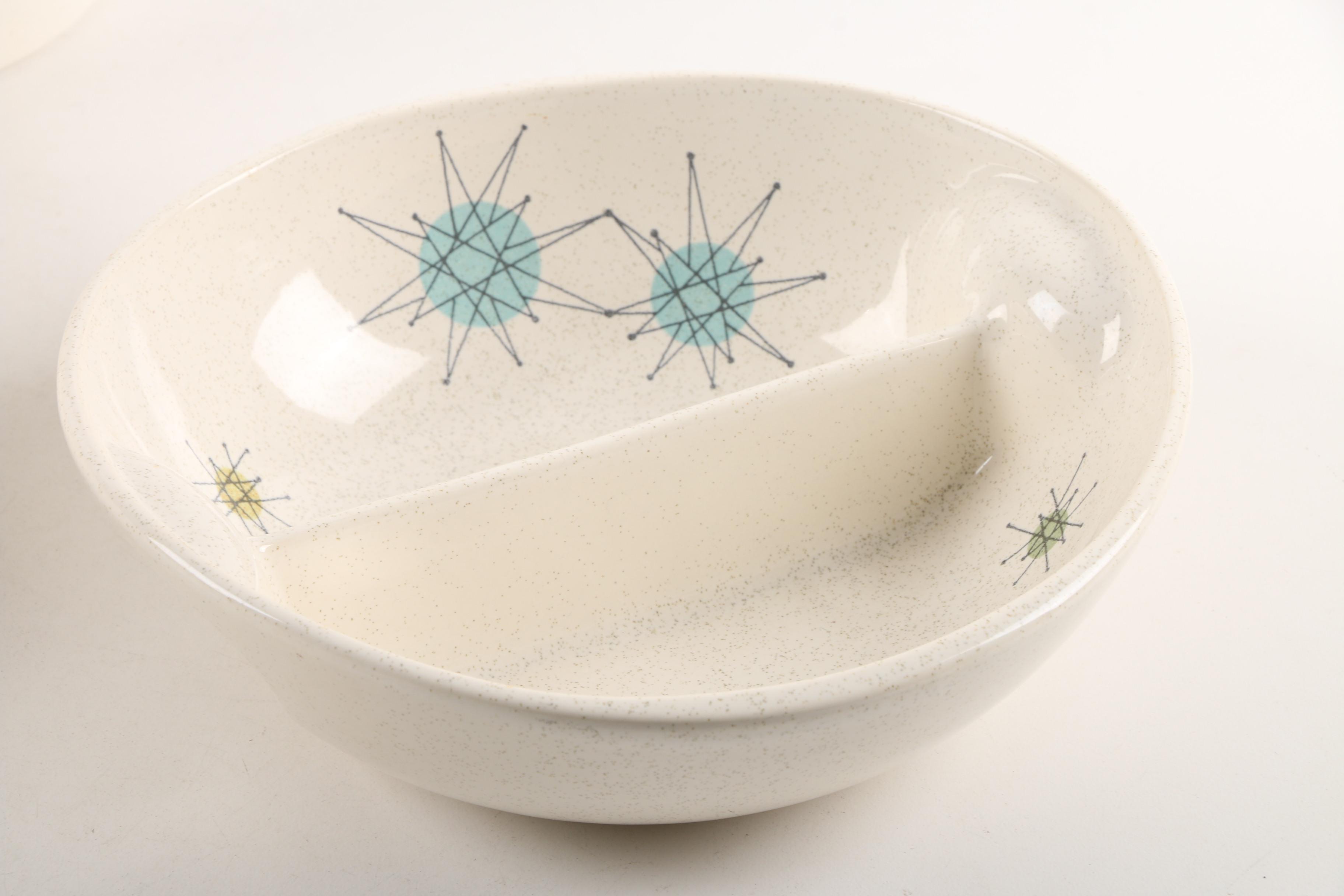 Mid Century Franciscan "Starburst" Table and Serveware Circa 1954 -1966