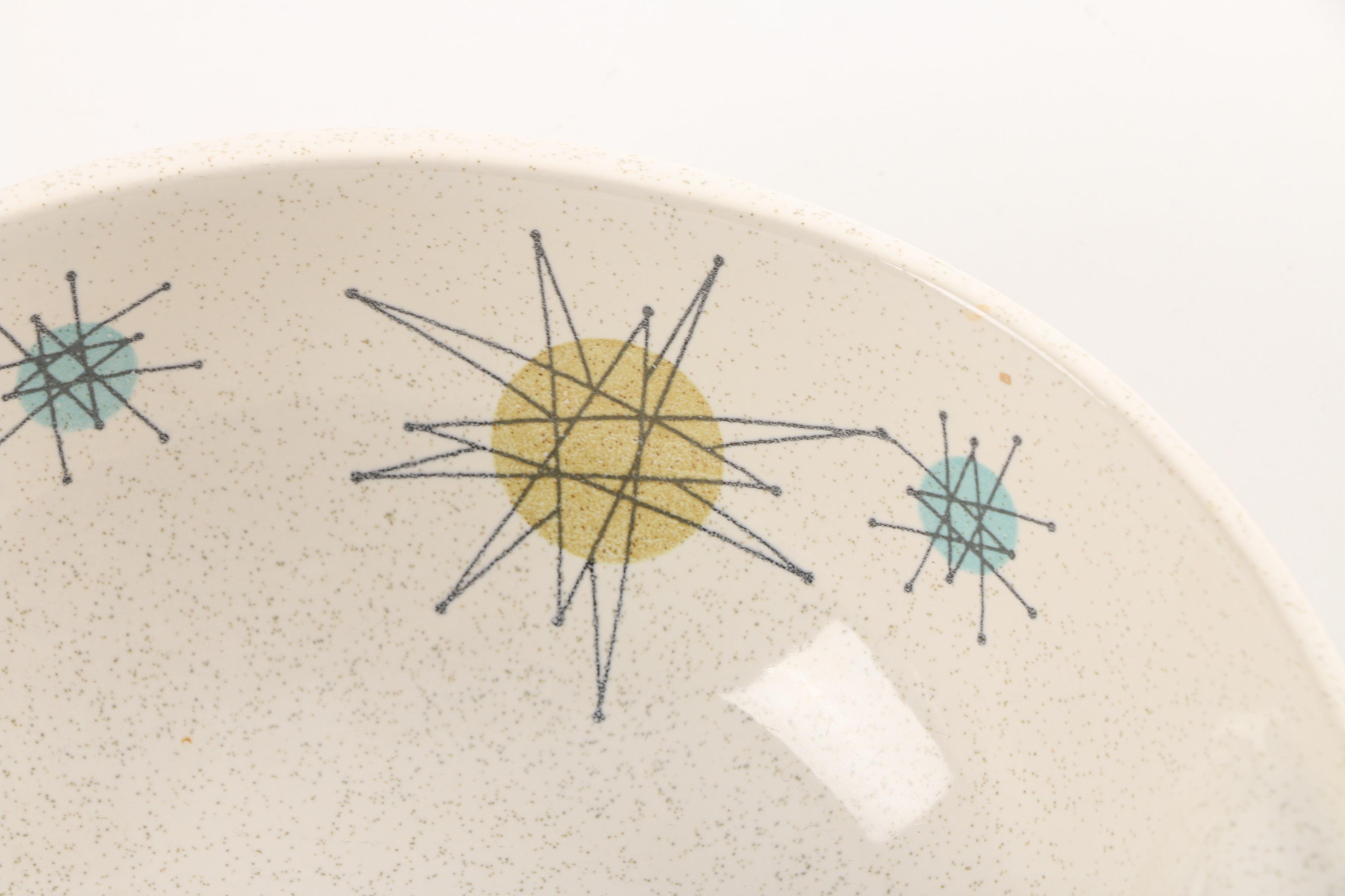 Mid Century Franciscan "Starburst" Table and Serveware Circa 1954 -1966