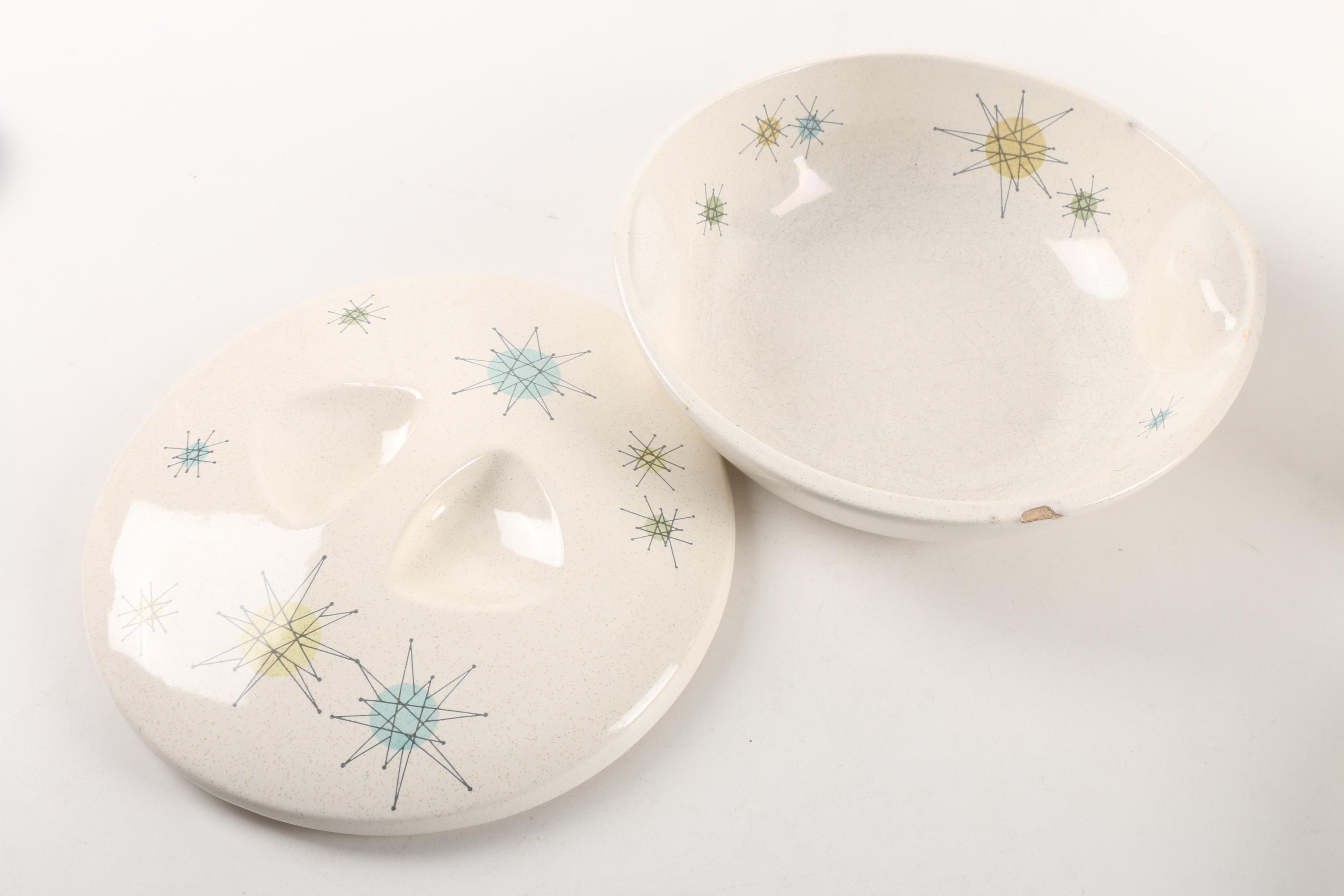 Mid Century Franciscan "Starburst" Table and Serveware Circa 1954 -1966