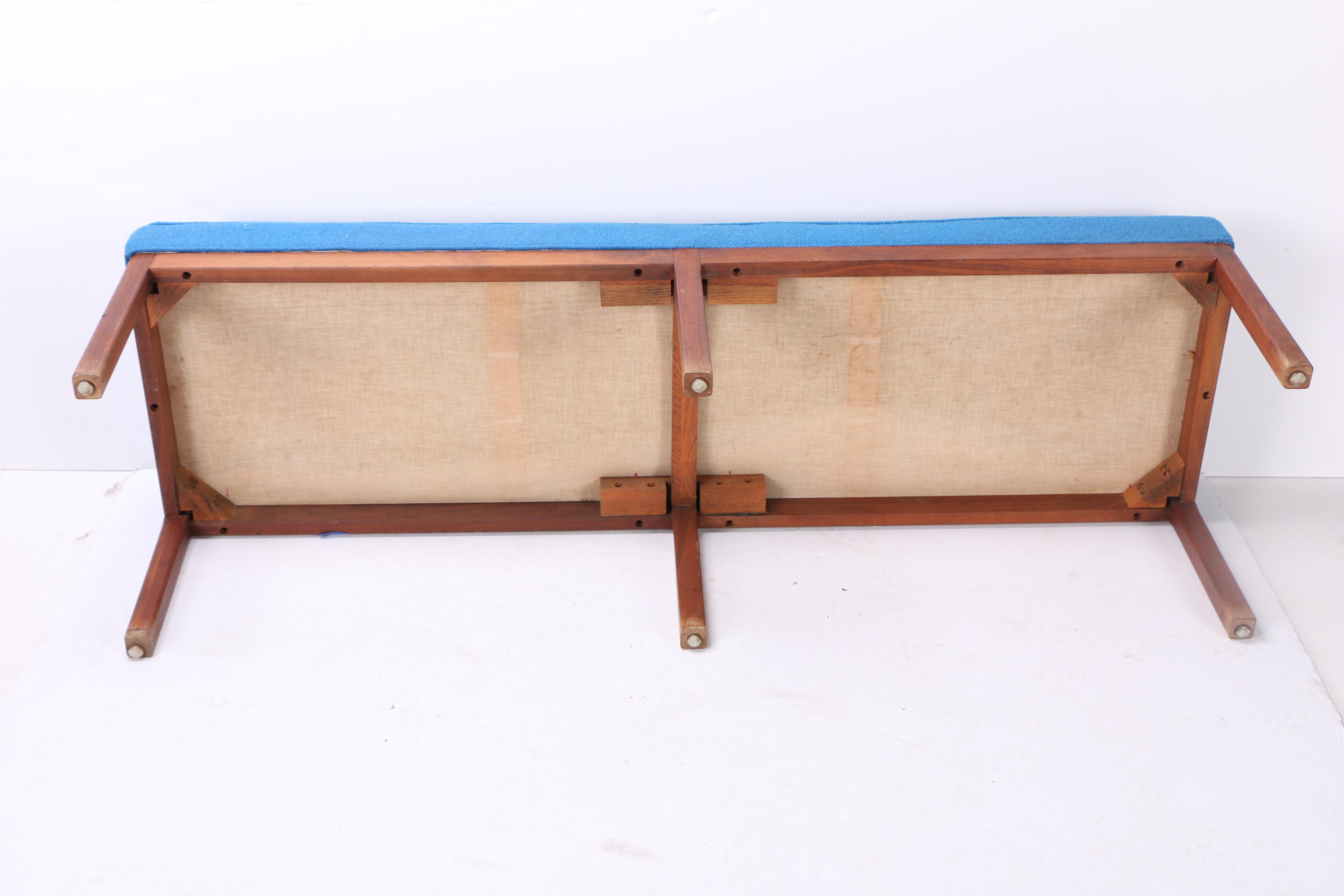 Blue Upholstered Accent Bench